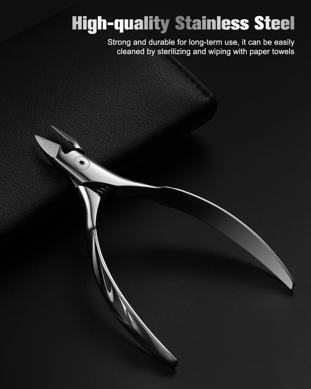 FERYES Tilted Straight Blade Ingrown Toenail Clipper, Stainless Steel Toenail Clippers for Thick Nails, Sharp Toe Nail Clippers for Seniors for Ingrown Toenail Care (Silver) - Silver image number 5