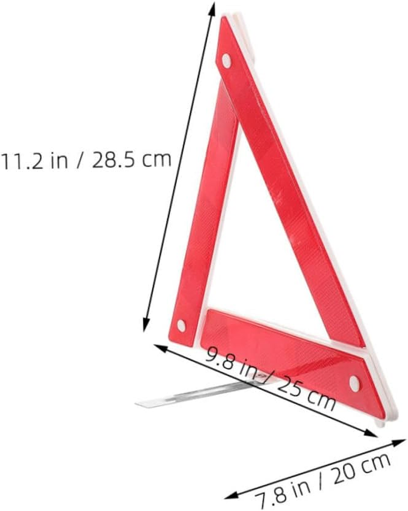 2Pcs Foldable Car Warning Triangle Safety Reflective Sign for Roadside Emergency Use Material High Visibility for Car and Heavy Vehicle image number 2