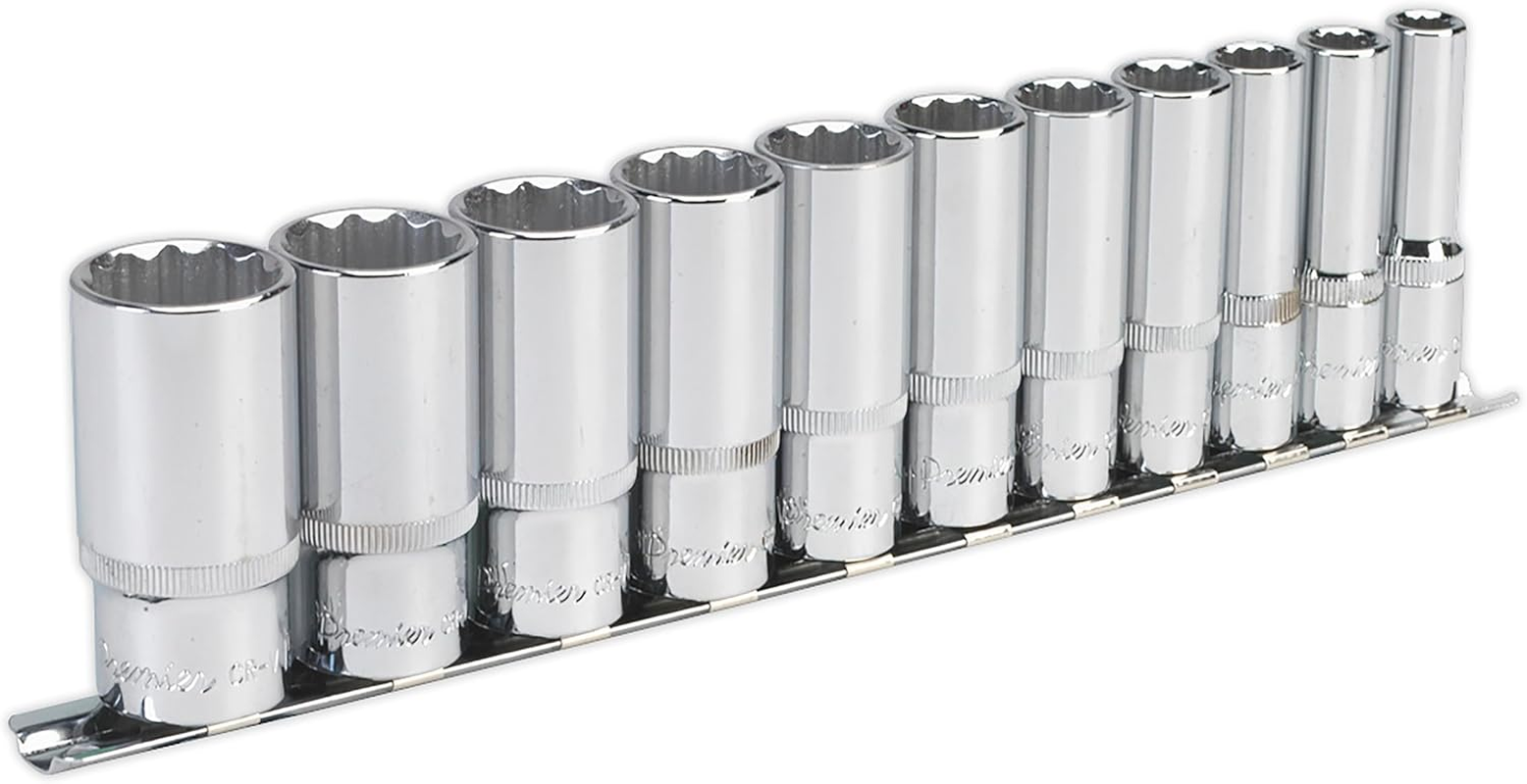 Sealey Ak2673 Socket Set 11Pc 3/8Sq Drive 12Pt Deep Walldrive Imperial image number 6