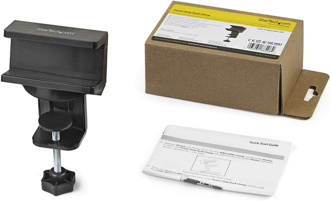 Startech.Com PWRSTRPCLMP Clamp-On Adjustable Power Strip Desk Mount image number 6