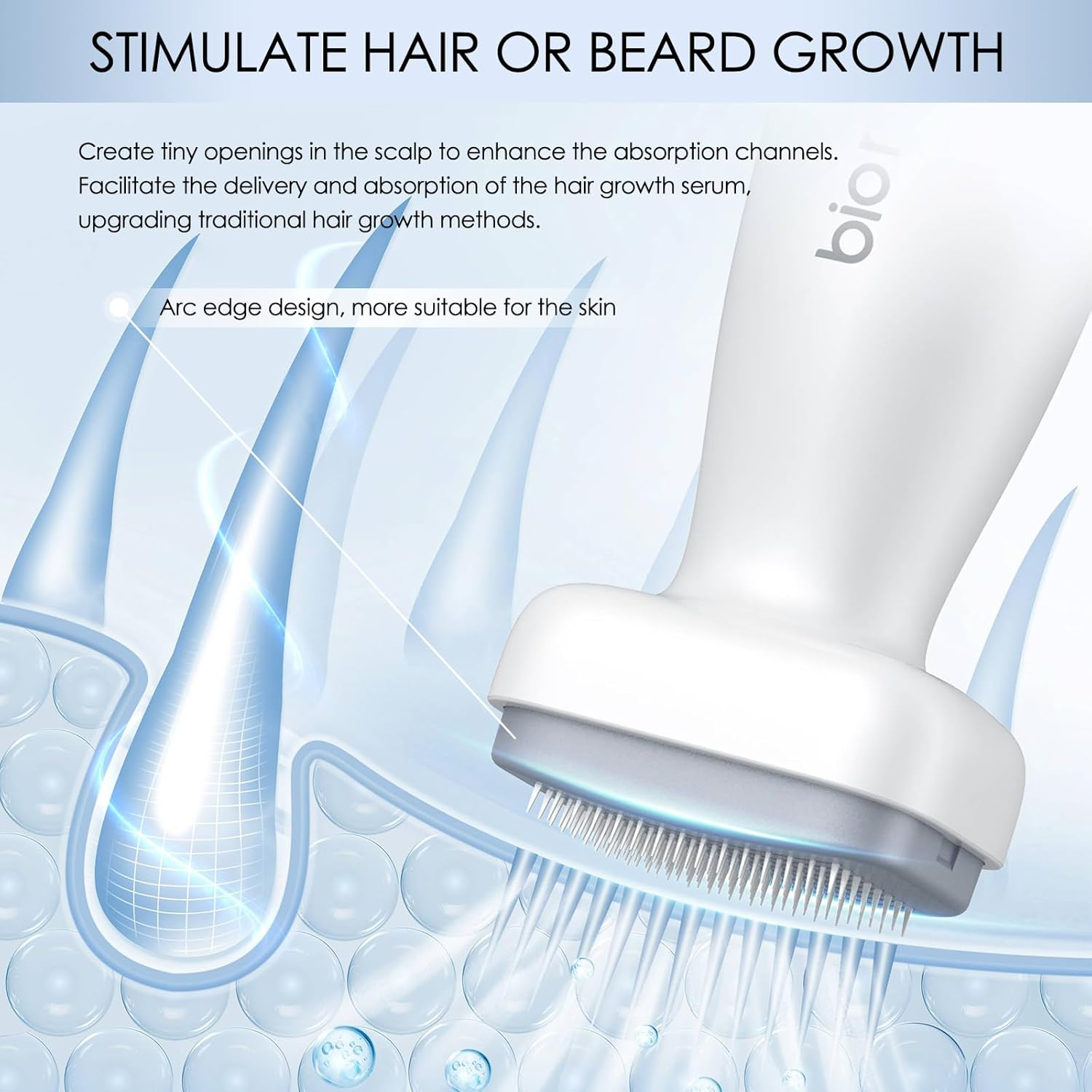 Derma Stamp with 120 Adjustable 2.0Mm Titanium Pins, Derma Stamp for Hair, Beard Growth, Microneedling Pen Micro Needle for Face Skin Rejuvenation, Derma Roller Skin Care Beauty Tool for Women Men image number 5