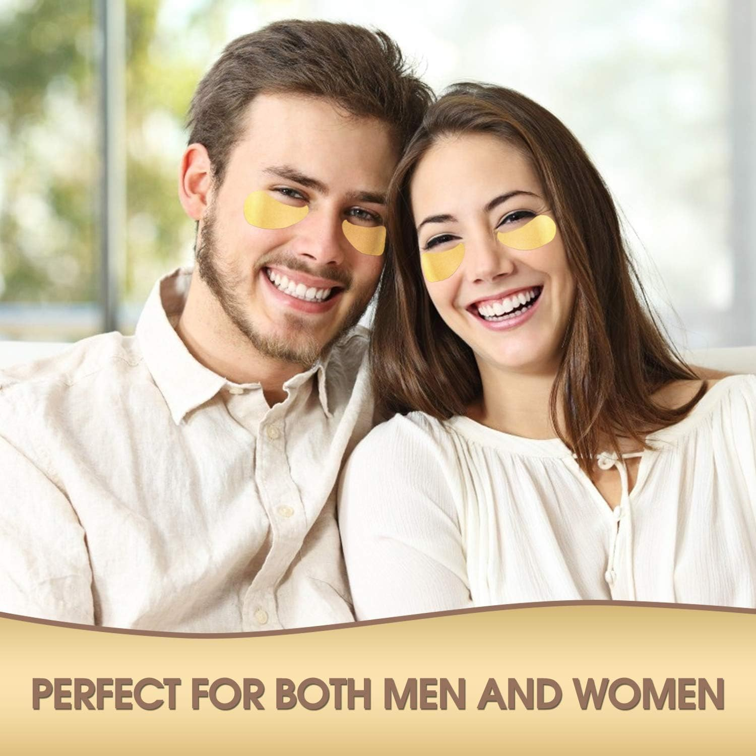 60Pieces Collagen Eye Masks, 24K GOLD under Eye Patches, Dark Circles and Wrinkles, Anti-Aging, Gel Pads for Puffiness and Bags, Immune System Support for Eyes, with Hyaluronic Acid, Deep Moisturizing - Gold image number 5