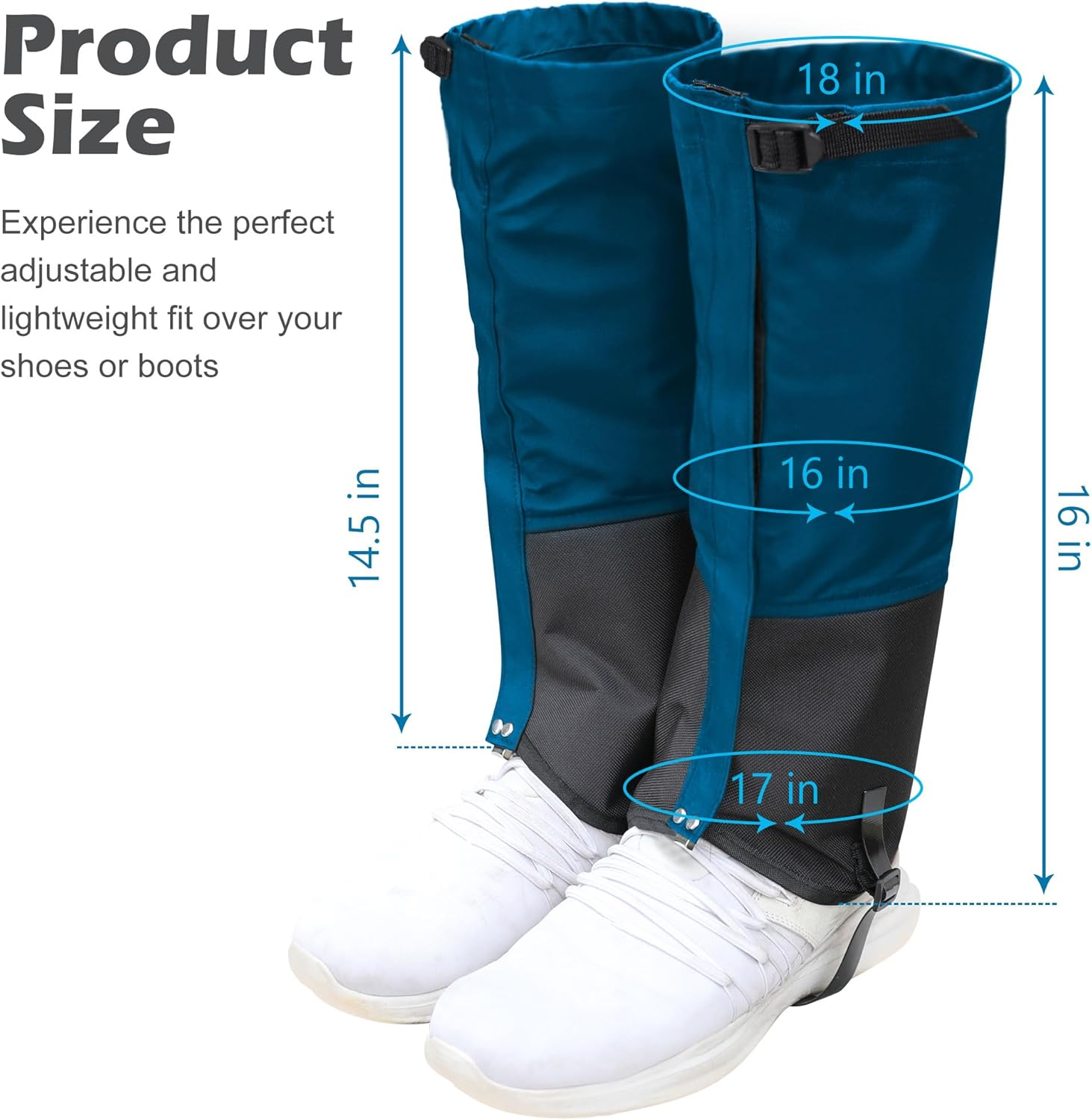 Tlswshsy Trimmer Brush Leg Gaiters-Waterproof Leg Guards for Trimming-Adjustable Lawn Care Leg Protection for Men and Women - Blue image number 5