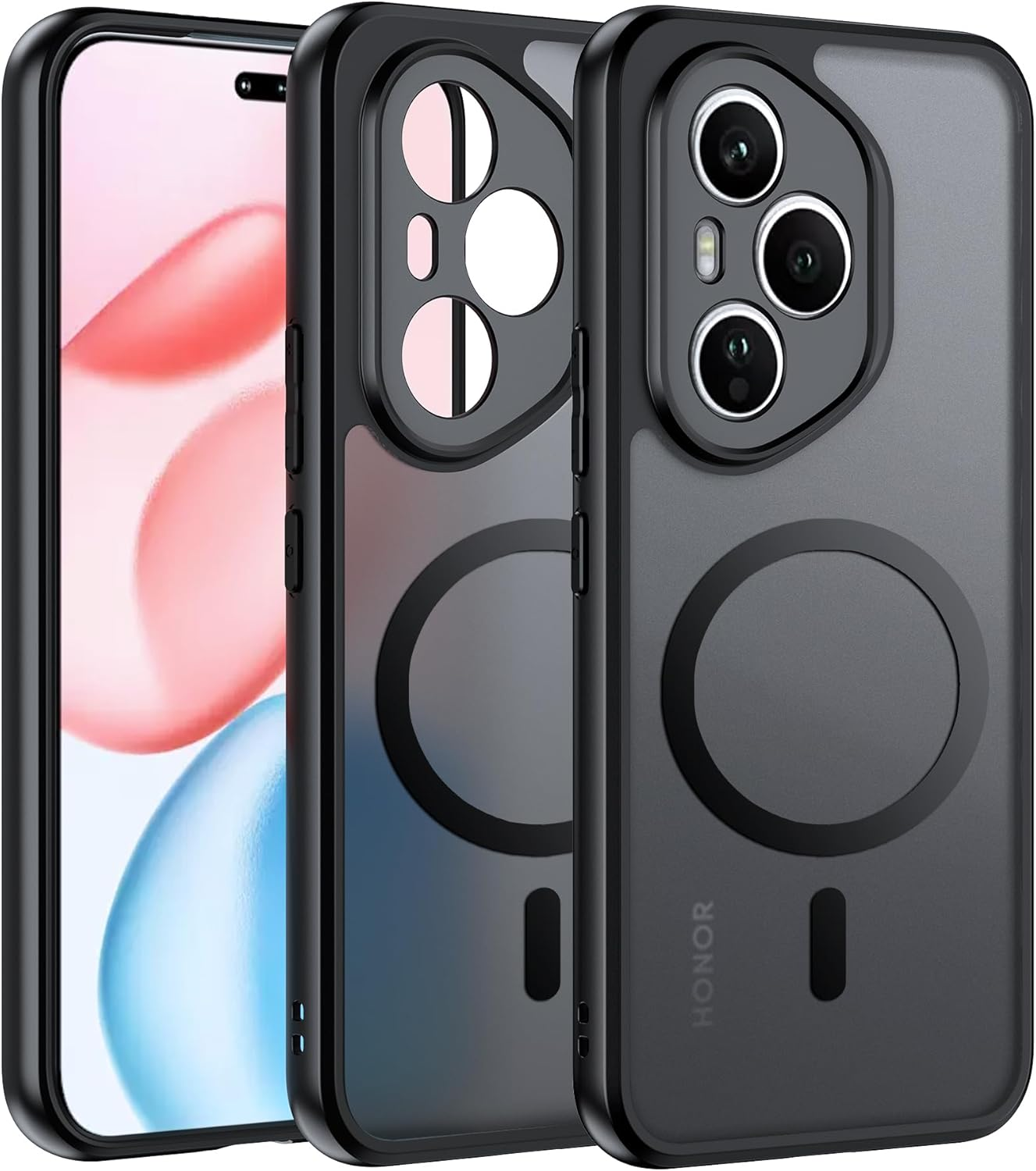 Effcotuo Magnetic Case for Honor 400 Pro 5G Case [Compatible with Magsafe] Full Camera Protection, Magnetic Mobile Phone Case Case, Shockproof Thin Translucent image number 4