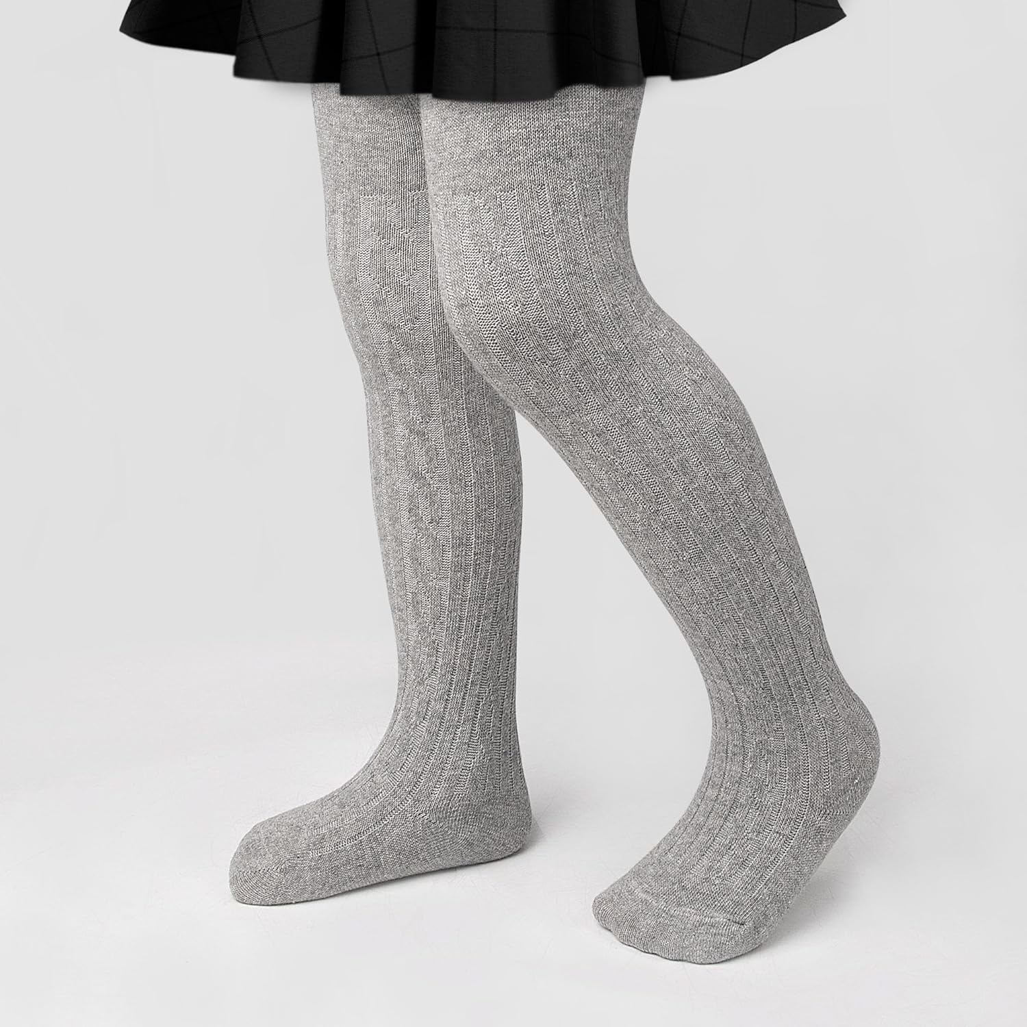 ZERULETS Baby Girls Boys Tights Cable Knit Girls Cotton Leggings Kids Thick Warm Pantyhonse Newborn Stockings 4 Pack for 6 Months-6 Years image number 4