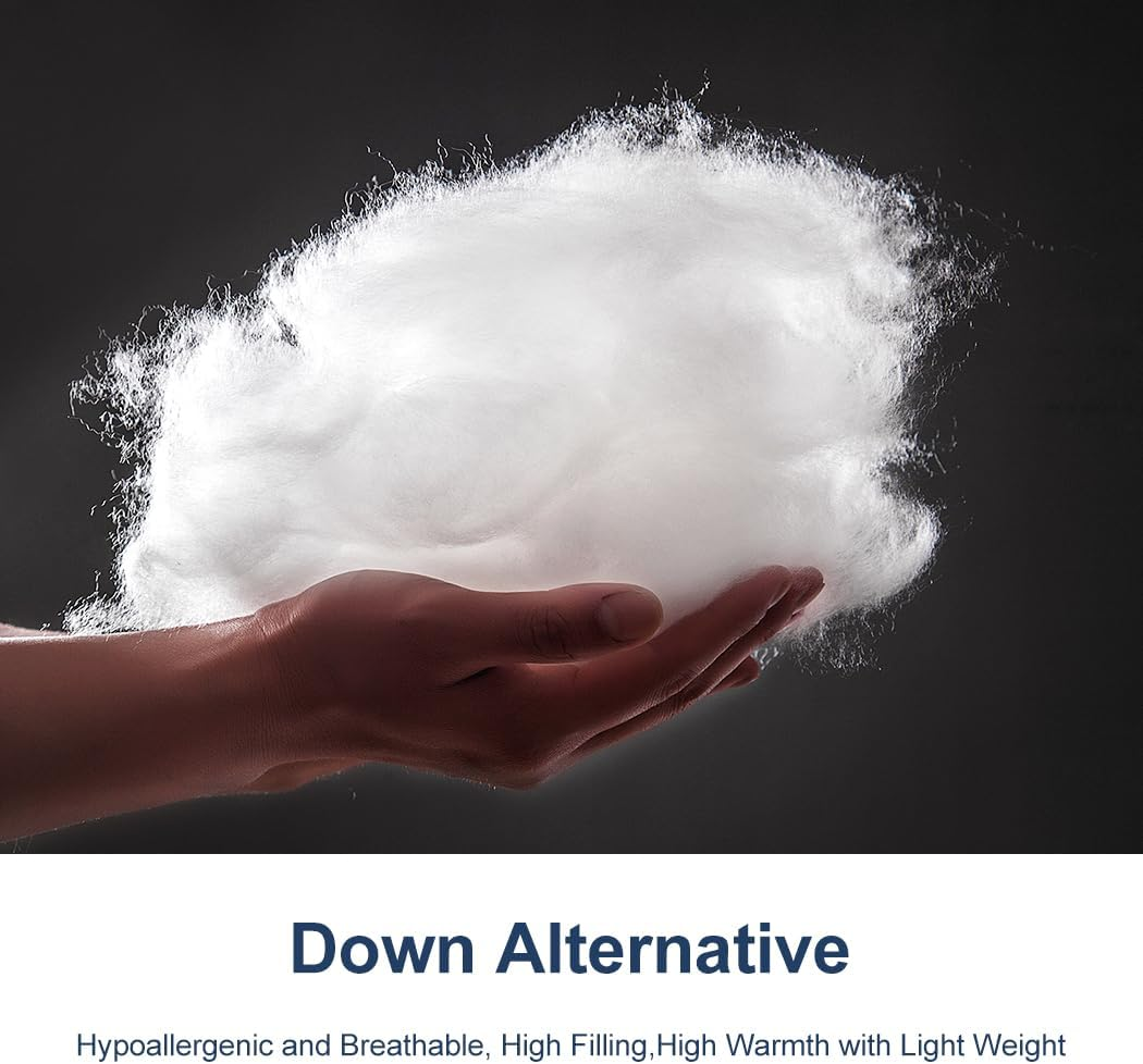 ACCURATEX Queen Quilt-400Gsm Fluffy down Alternative Filling Hotel Collection Comforter for Queen Bed,Lightweight Soft All Season Duvet Insert with Corner Tabs - Machine Washable,White,210X210 image number 3