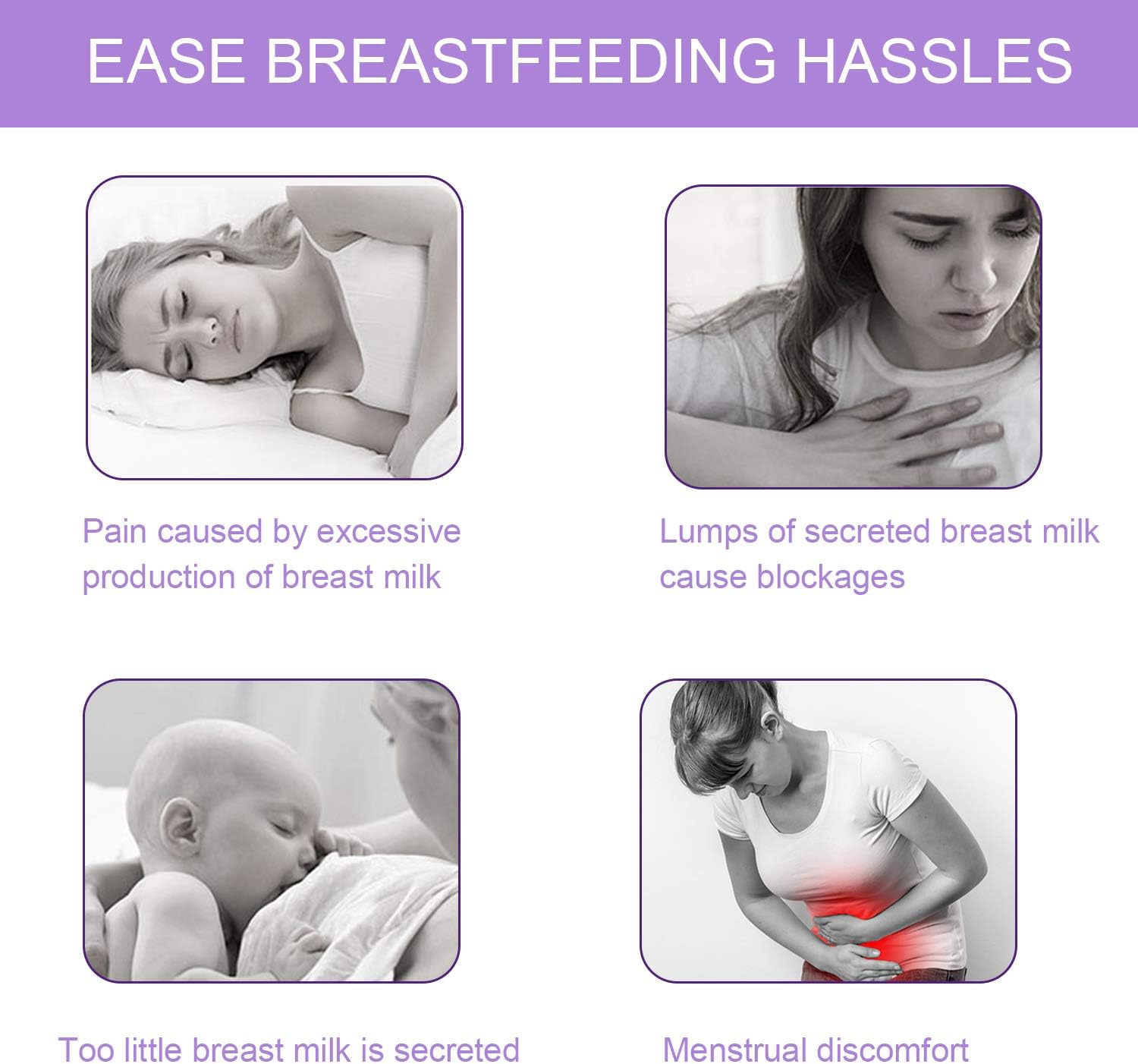 Breast Ice Pack, 2 Pack Hot Cold Breastfeeding Gel Pads for Breastfeeding, Pain after Breast Surgery, Nursing Pain Relief for Mastitis, Engorgement, Reusable, Freezable, Microwavable - Green image number 4