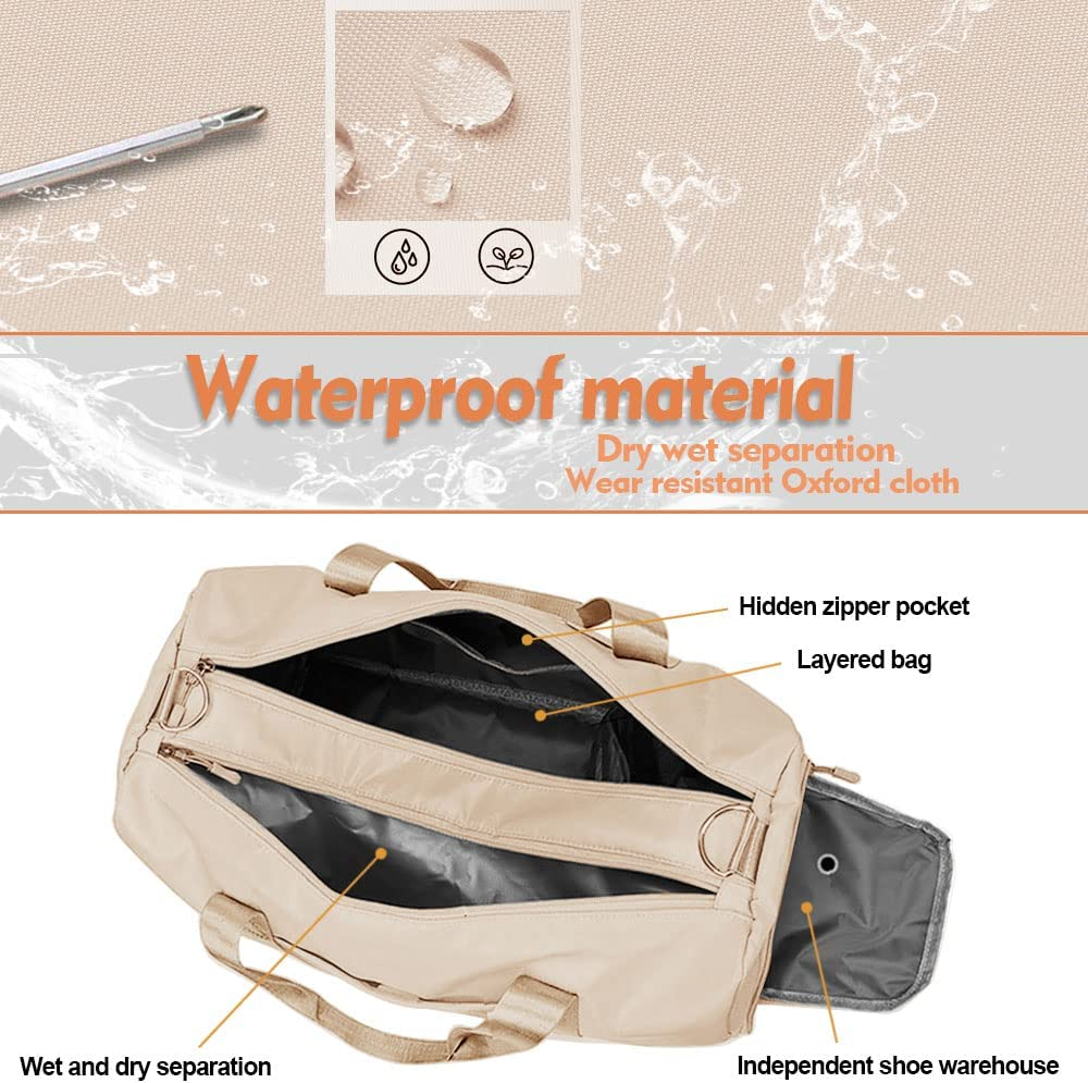 Small Gym Bag for Women and Men, Workout Bag for Sports and Weekend Getaway, Waterproof Dufflebag with Shoe and Wet Clothes Compartments image number 1