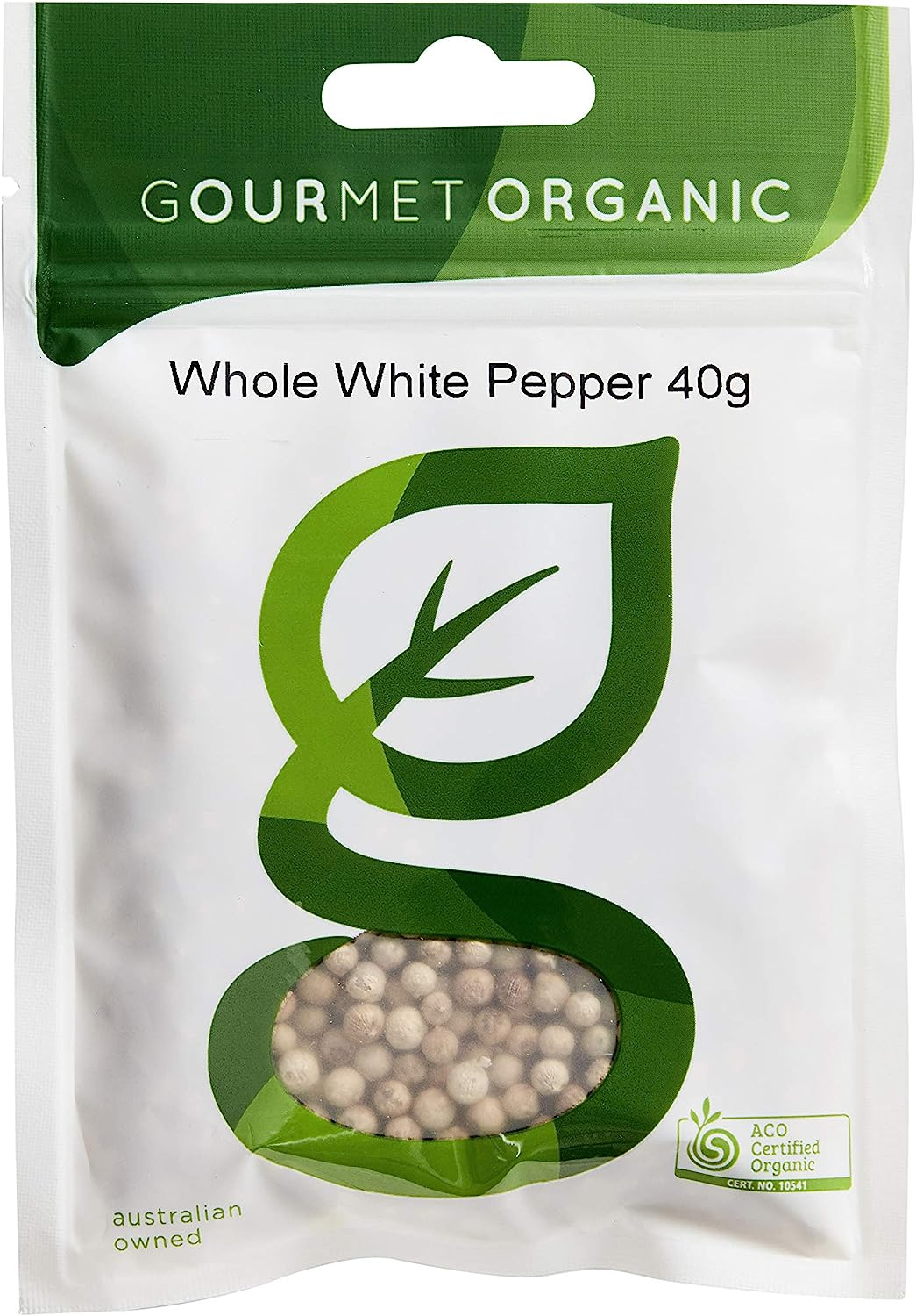 Gourmet Organic Herbs Whole White Pepper 40 G