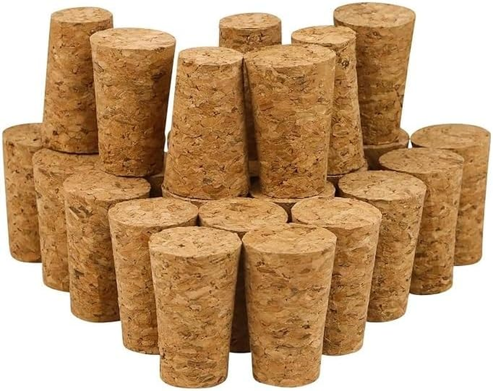 50PCS Natural Soft Wood Corks Tapered Cork Plugs Wine Cork Stoppers Replacement Corks Wine Making Crafts for Wine Beer Bottle Crafts. (Burlywood)