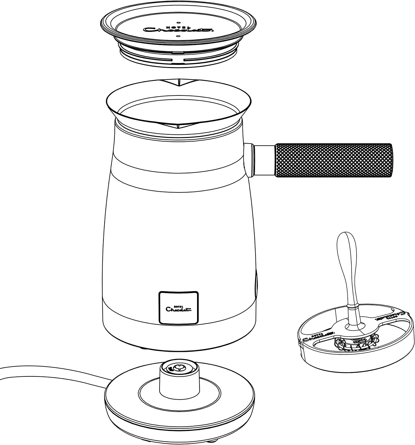 Hotel Chocolat Velvetiser Hot Chocolate Machine Complete Starter Kit, White - Grey image number 4