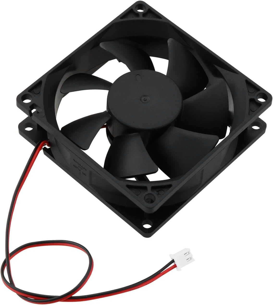 Be in Your Mind 1Pc 80Mm X 80Mm X 25Mm Brushless Cooling Fan DC 24V 0.15A Dual Ball Bearing Fan 2Pin Plastic 8025 7 Blades Cooling Fan Black image number 3
