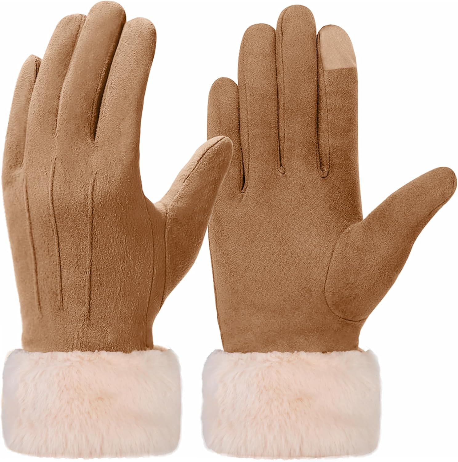 Ottsas Winter Gloves for Women, Touch Screen Cold Weather Thermal Warm Windproof Gloves, Soft Thick Fleece