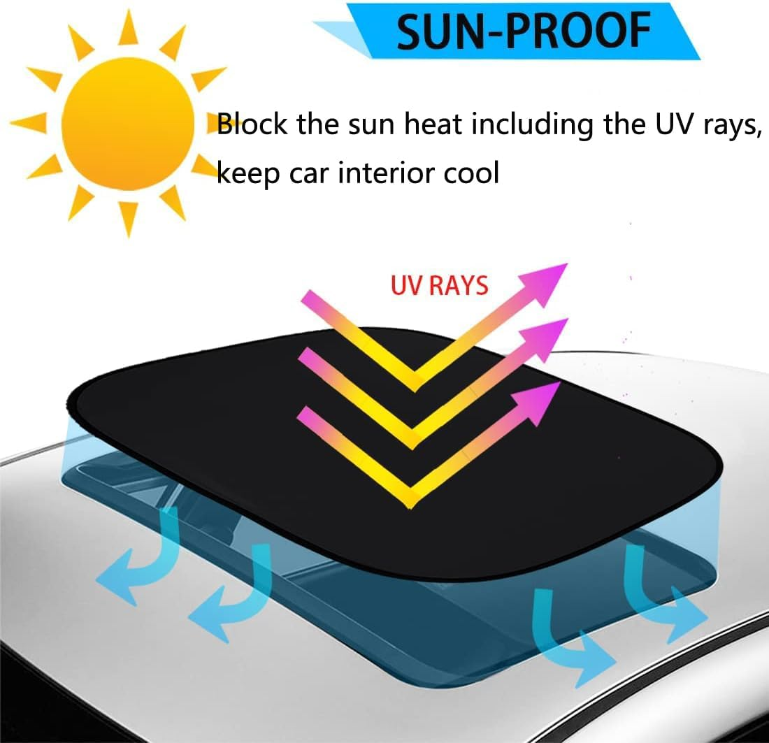 2Pcs Foldable Sunroof Shade Sunshade Heat Isolate Fit for Mini Cooper, Clubman & Countryman R56 All Years Black and White Checker