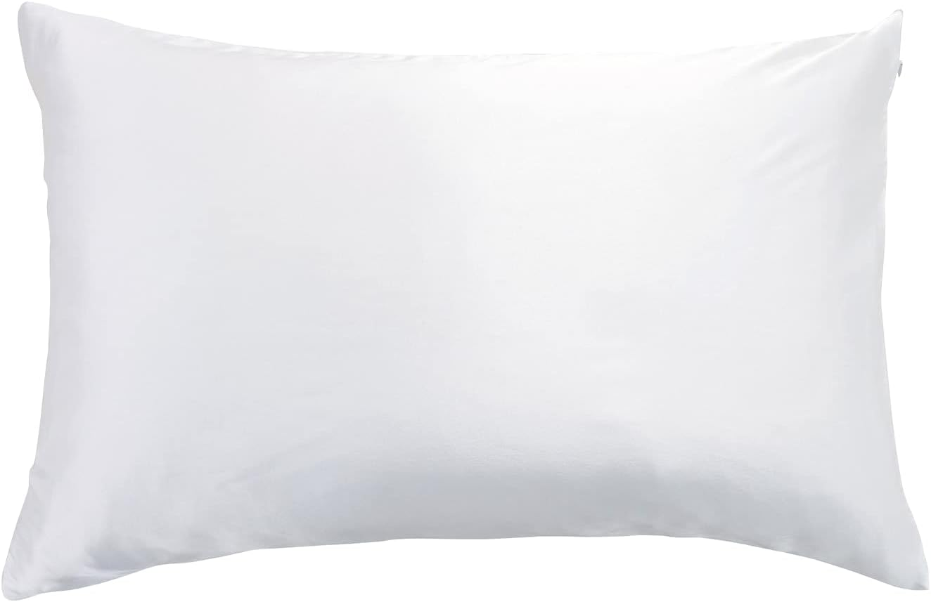Gioia Casa Luxury Pillowcase - 100% Pure Mulberry Silk on Both Sides - Soft anti Wrinkle, Hypoallergenic, Washable Bed Pillowcases - Premium Pillow Cover That Protects Your Hair and Skin - White - Black image number 2