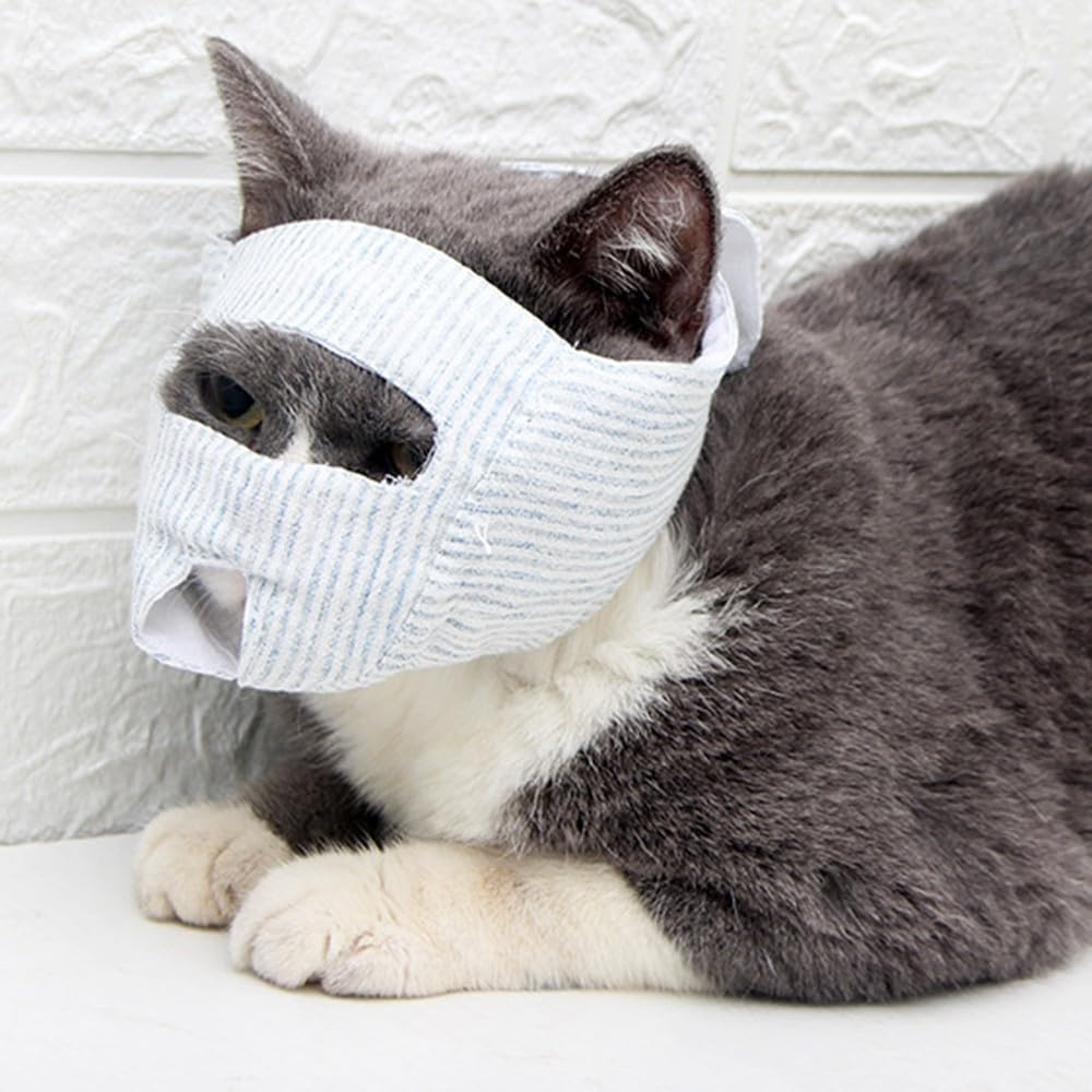 Mioyoow Cat Muzzles, Breathable Pet Cat Masks, Muzzle, anti Bite, anti MIAU Cat Retention Bags for Grooming Nails image number 6