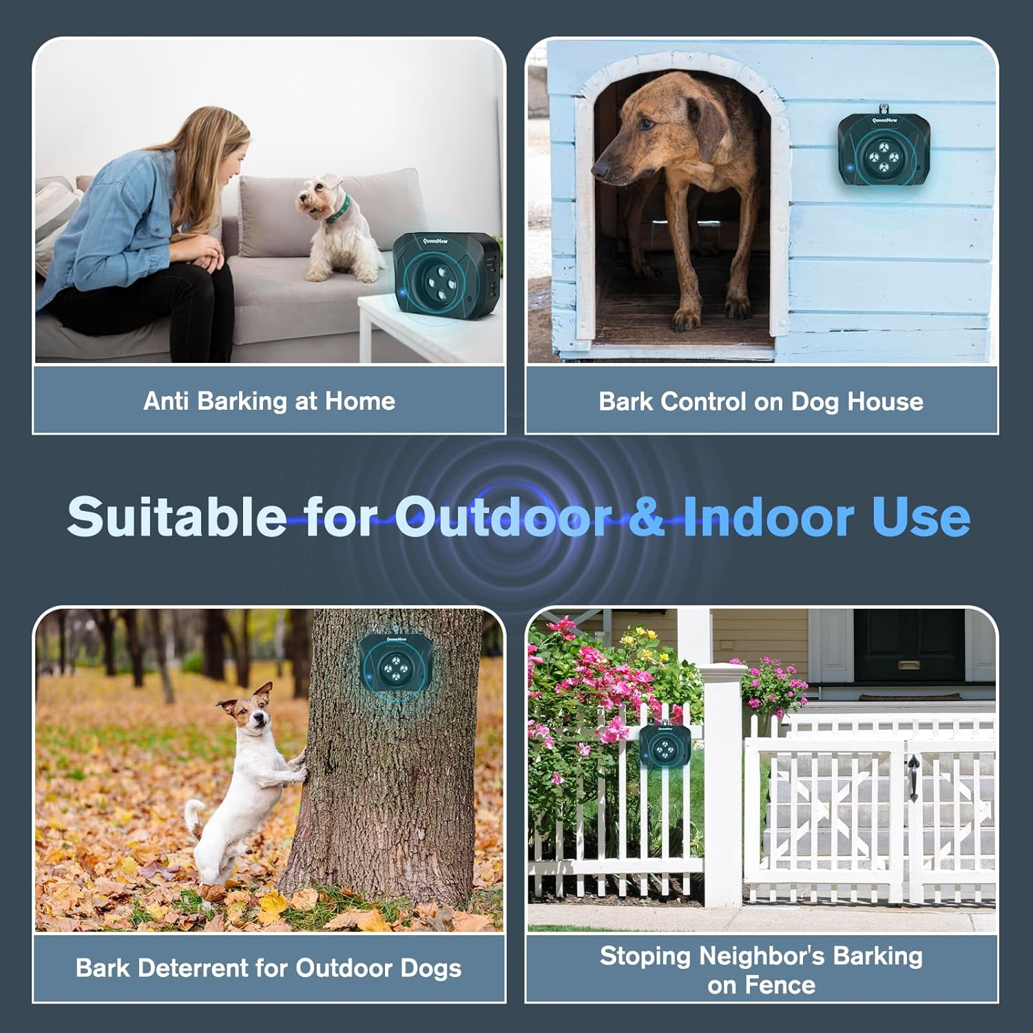 Bubbacare anti Bell Device Dogs, 4 Transmitters Anti-Bark Ultrasonic Device, 33 Feet Dog Barking Stop, 3 Modes, Aanti Bell Device Dogs for Large Small Dogs, Training Alarm Outdoor and Indoor