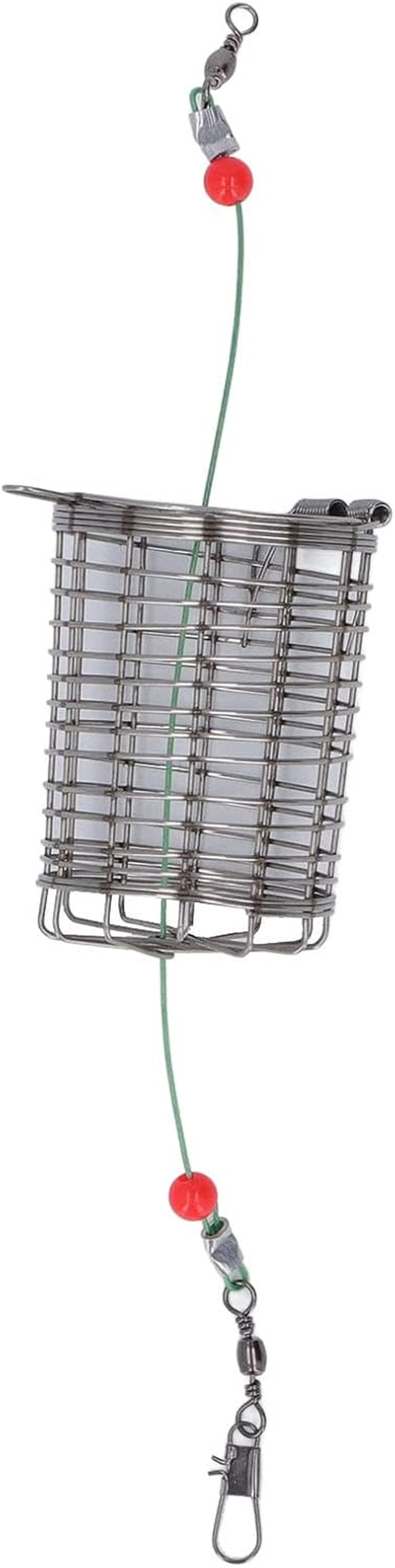 Fishing Bait Cage Basket, Stainless Steel Compact Fishing Lure Cage for River for Crab (M) image number 2