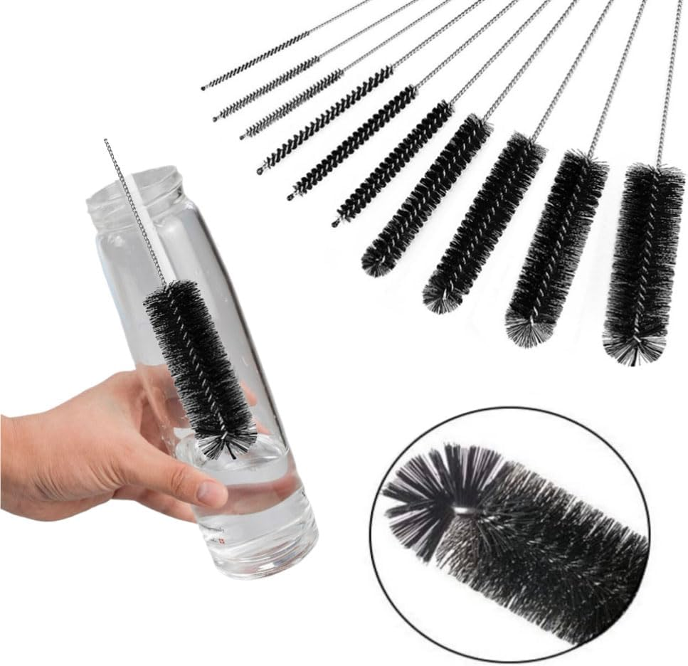 10Pcs Bottle Cleaner Brush Set with Hook, 8.2 Inch Nylon Bottle Cleaning Brushes for Narrow Neck Bottles, Cups, Pipe Cleaners, Straw Cleaner Brush for Owala,Baby Bottles,Hydroflask,And Munchkin image number 1