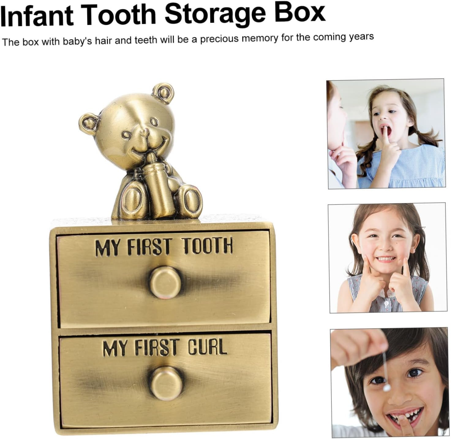 Yardwe Baby Teeth Organizer and Deciduous Tooth Storage Box for Boys and Girls Sturdy Drawer-Style in Suitable for Infant Preservation and Collection image number 1