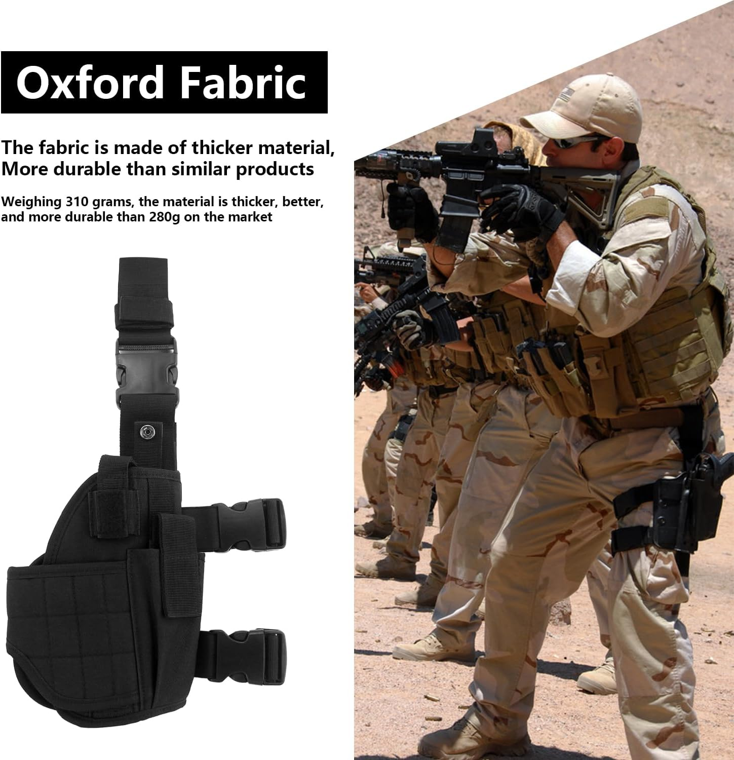 TORMEN Adjustable Tactical Right Leg Pistol Gun Holster,Compatible for Nerf Elite Series Blaster image number 1