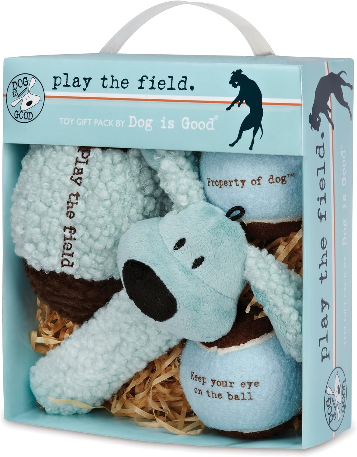 Dog Is Good 4-Piece Dog Toy Gift Box &ndash; Play the Field Plush Toys Great for Games of Fetch to Exercise Your Dog image number 5