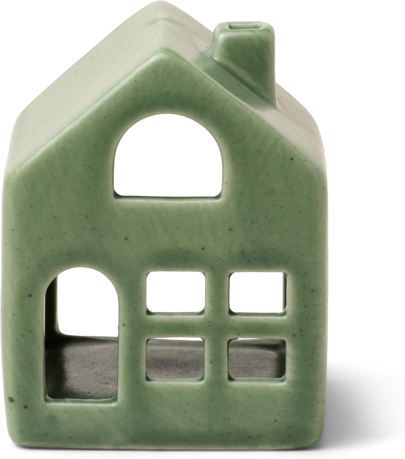 Paddywax Holiday Town Incense Holder with 20 Incense Cones, 3.83" Tall, Green Cottage image number 2