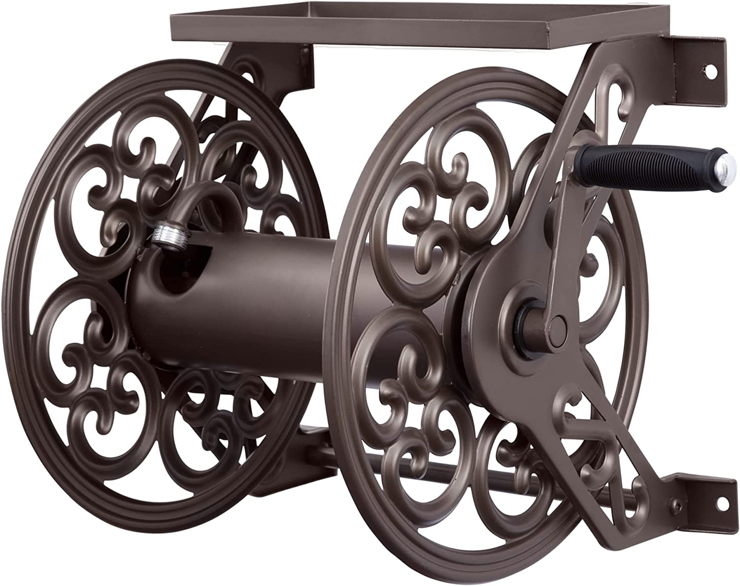 Liberty Garden Products 708 Steel Decorative Wall Mount Garden Hose Reel, Holds 125-Feet of 5/8-Inch Hose - Bronze image number 4