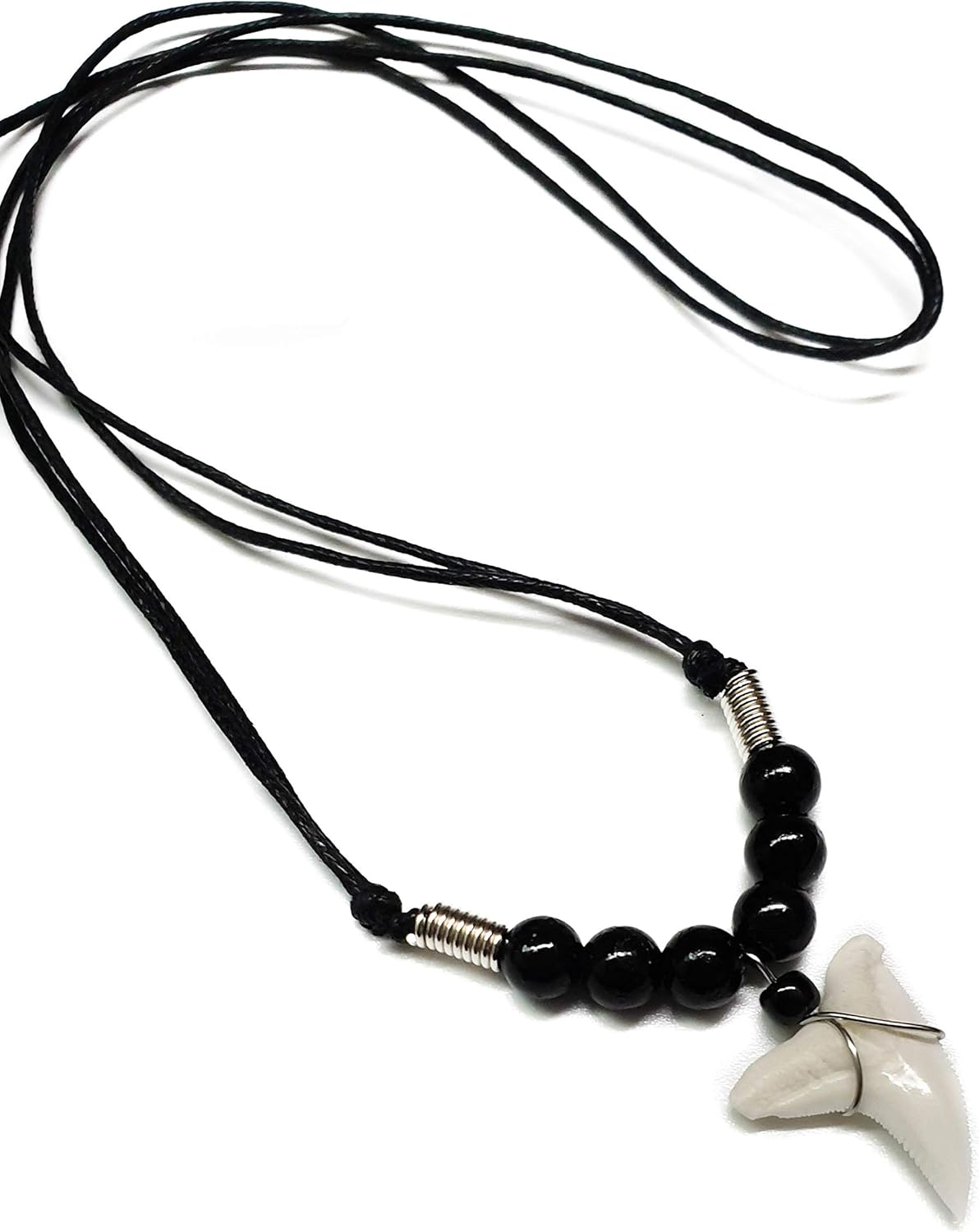 Swimmi Genuine Shark Tooth Necklace, Mako Shark Tooth Necklace for Men, Cool Seed Beads Beach Necklace for Men and Women (AA213), Shark Tooth, Shark Tooth image number 5