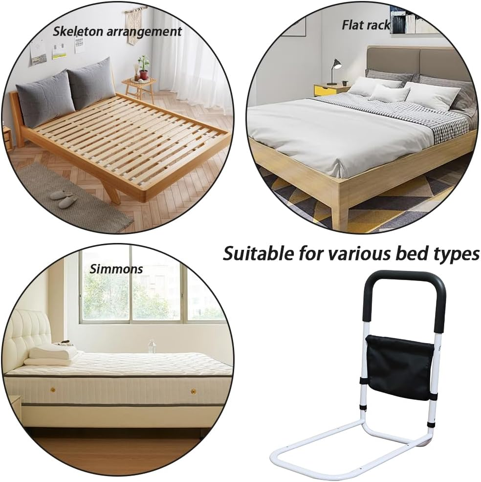 Bedside Handrail,U Shaped Auxiliary Rail,Grab Bar with Storage Pocket,Support Side Railings,Bed Support Bar,For Elderly,Disabled,Pregnant Women image number 6