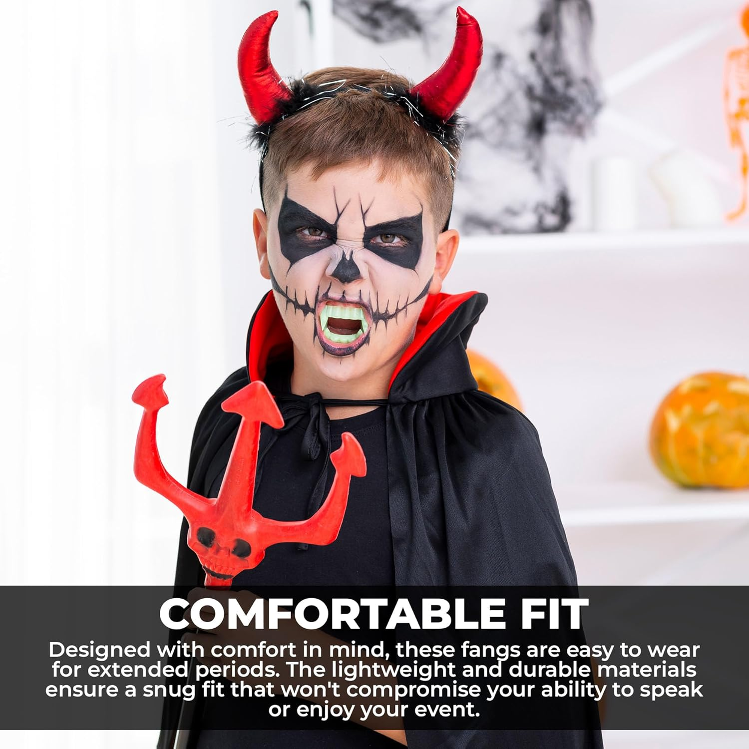 Pack of 12 Halloween Vampire Teeth Fangs, Plastic Teeth, Costume Accessory Party Favors (12) image number 3