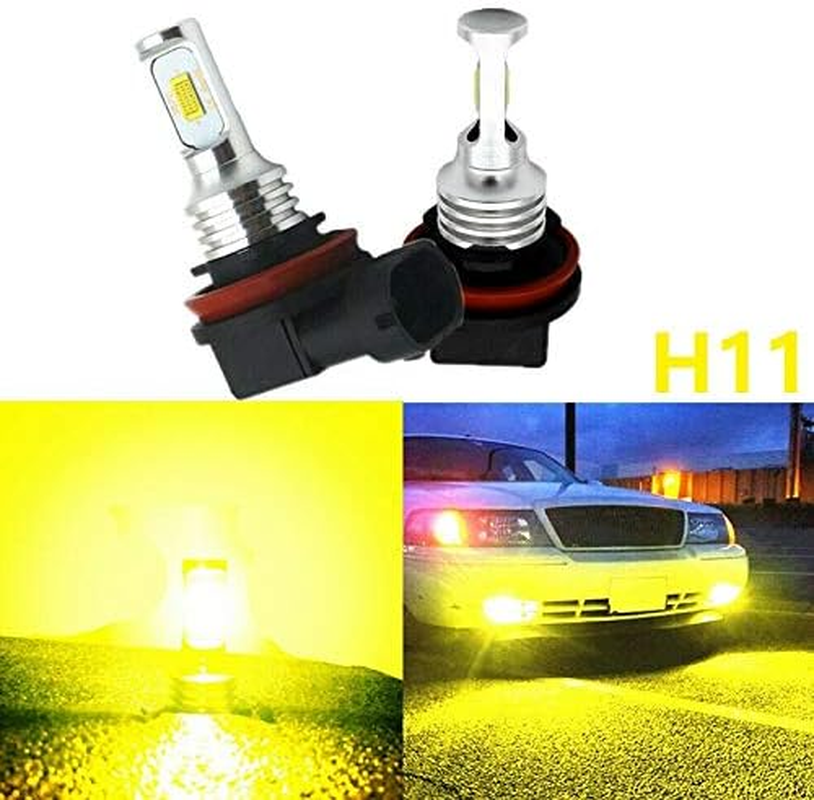 H11 H8 H16 80W 4000LM 3000K Yellow LED Fog Lights Conversion Bulbs Kit, 500064112 image number 6