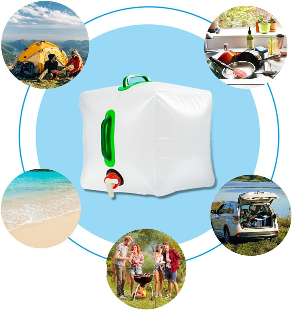 AIMALL Collapsible Water Container with Spigot, Portable Folding Water Carrier for Camping, PVC Material, Available in 1.32-5.28 Gallons image number 1