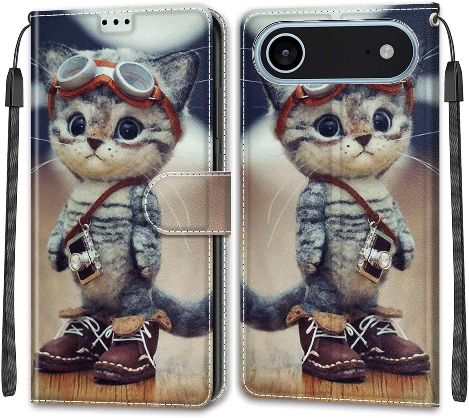 Mobile Phone Case for Iphone 17 Air Case, Premium Leather Flip Foldable Shockproof Magnetic [Stand Function] [Card Slots] Protective Case - Butterfly