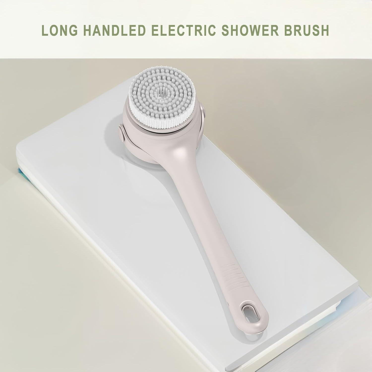 YOJAWE Electric Back Scrubber for Shower &ndash; 2 Handles & 4 Detachable Heads, Deep Cleansing Body Brush, Perfect for All Skin Types(White) image number 4