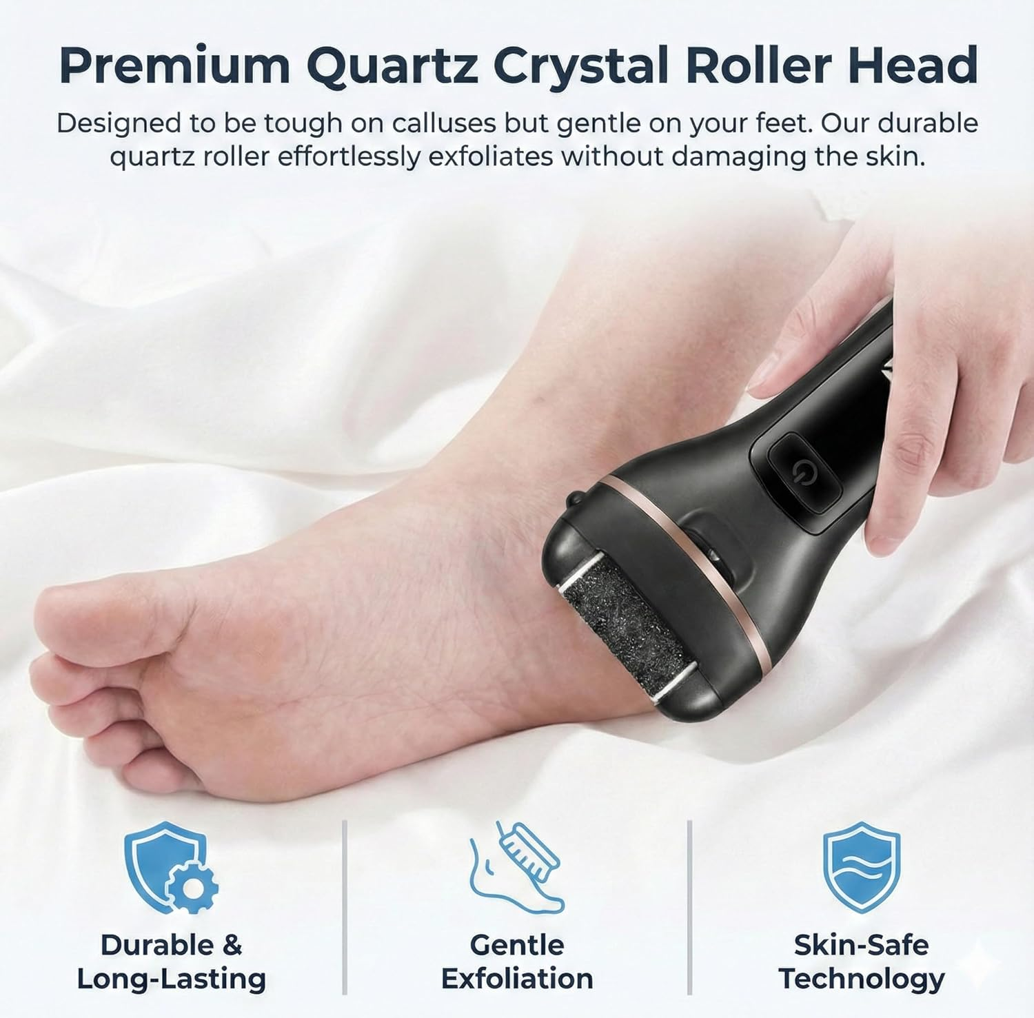 Quantum Lux Premium Electric Foot Callus Remover Kit 18 Pieces for Feet Foot Filer Dead Skin Remover for Feet Callous Remover Tool Electric Pedicure Foot File Kit Luxurious (Black) image number 4