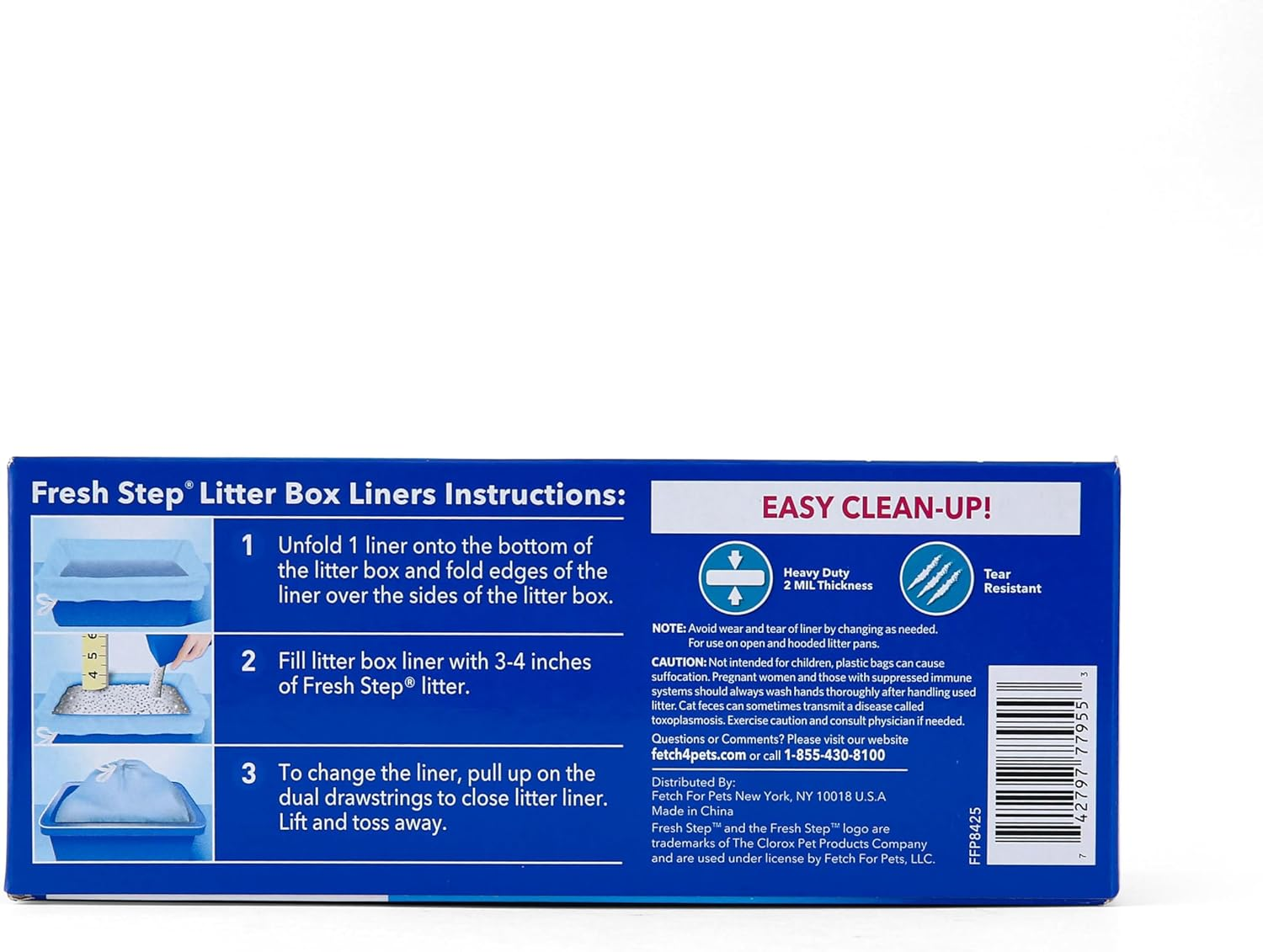 Fresh Step Drawstring Cat Litter Box Liners, Scented, Jumbo Size, 36" X 19" - 7 Count | Kitty Litter Bags, Cat Litter Liners for All Cats to Keep Your Home Clean image number 3