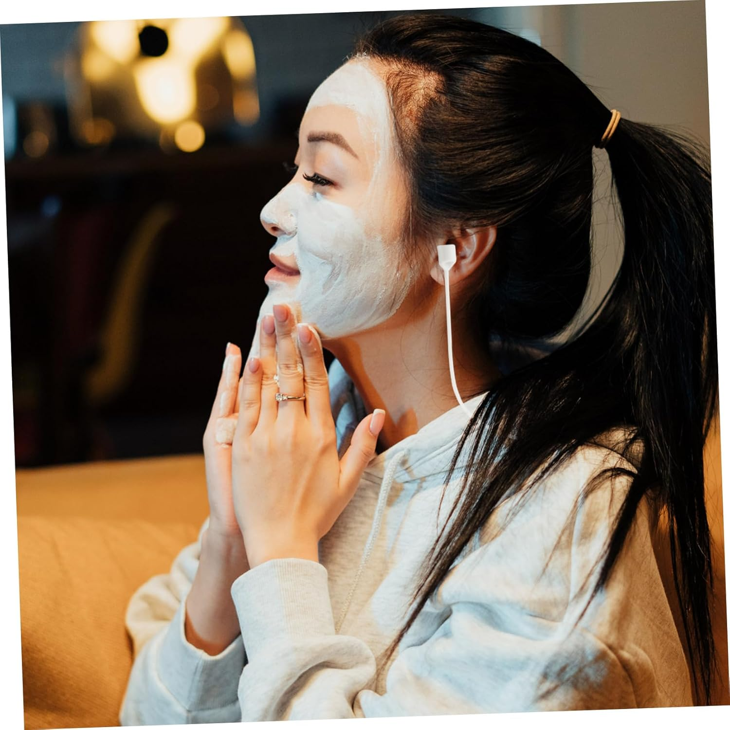 OSOLADY 4Pcs Silicone Earphone Lanyard Earphone Lost Strap Lost Magnet Lanyard Wireless Headset image number 4