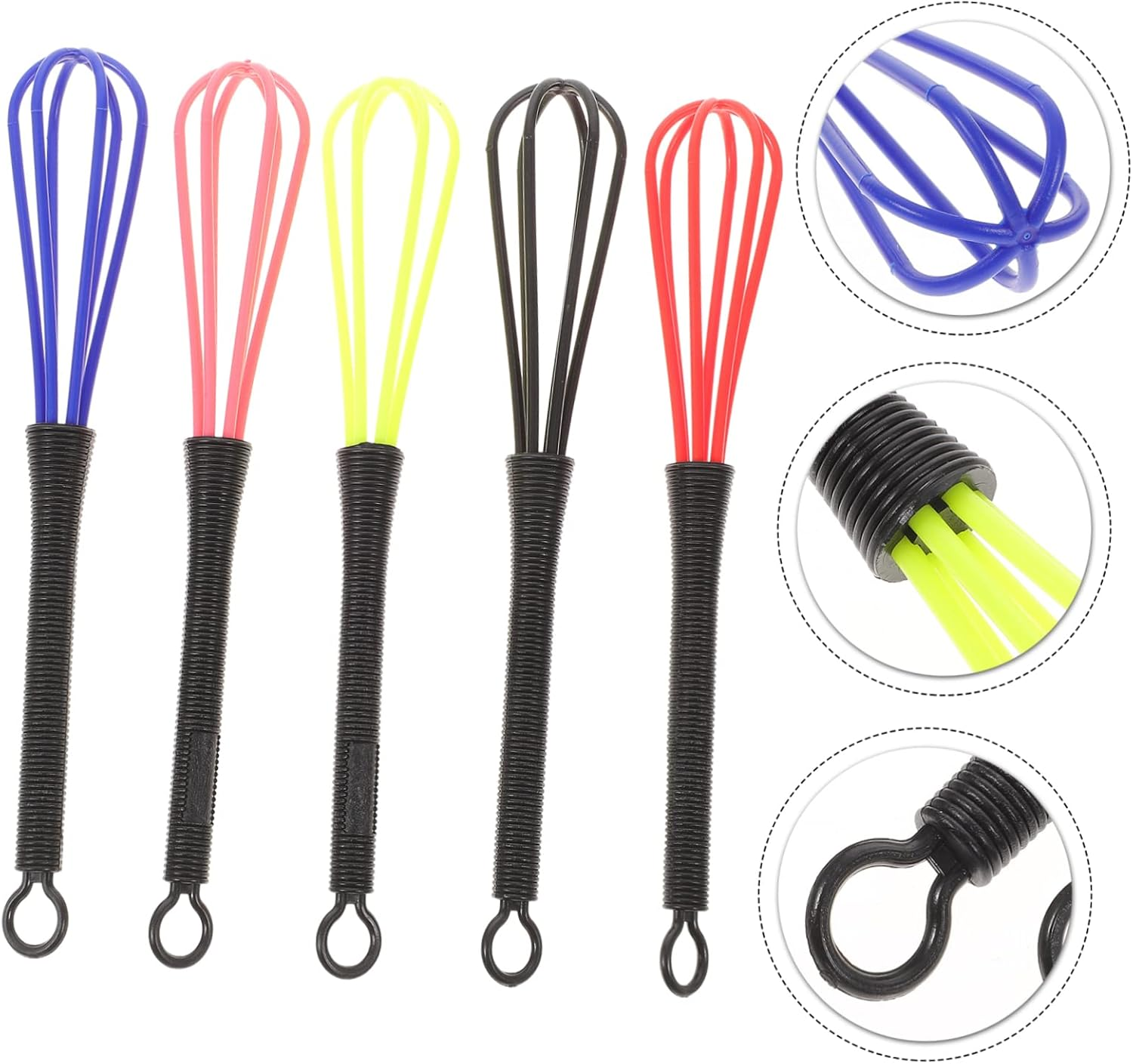 Garneck 5Pcs Mini Silicone Whisks Set for Baking - Cake Mixing and Cooking - Versatile Mini Whisks Ideal for Egg Beating Dough Mixing and Hair Dyeing Durable Easy to Clean Silicone