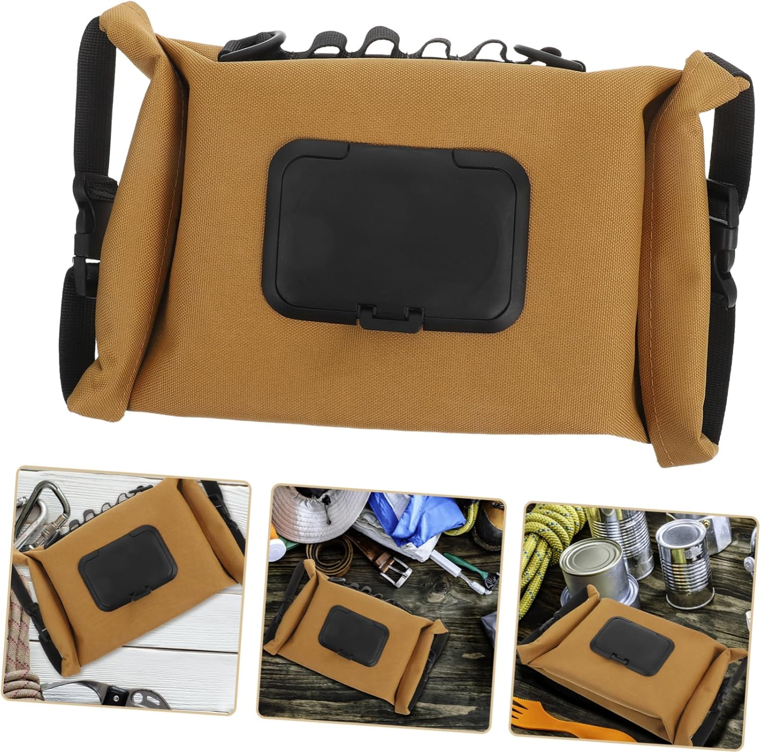 CANIGHT Portable Travel Wipes Container Camping Holder Reusable Wet Bag Tissue Dispenser Box image number 5