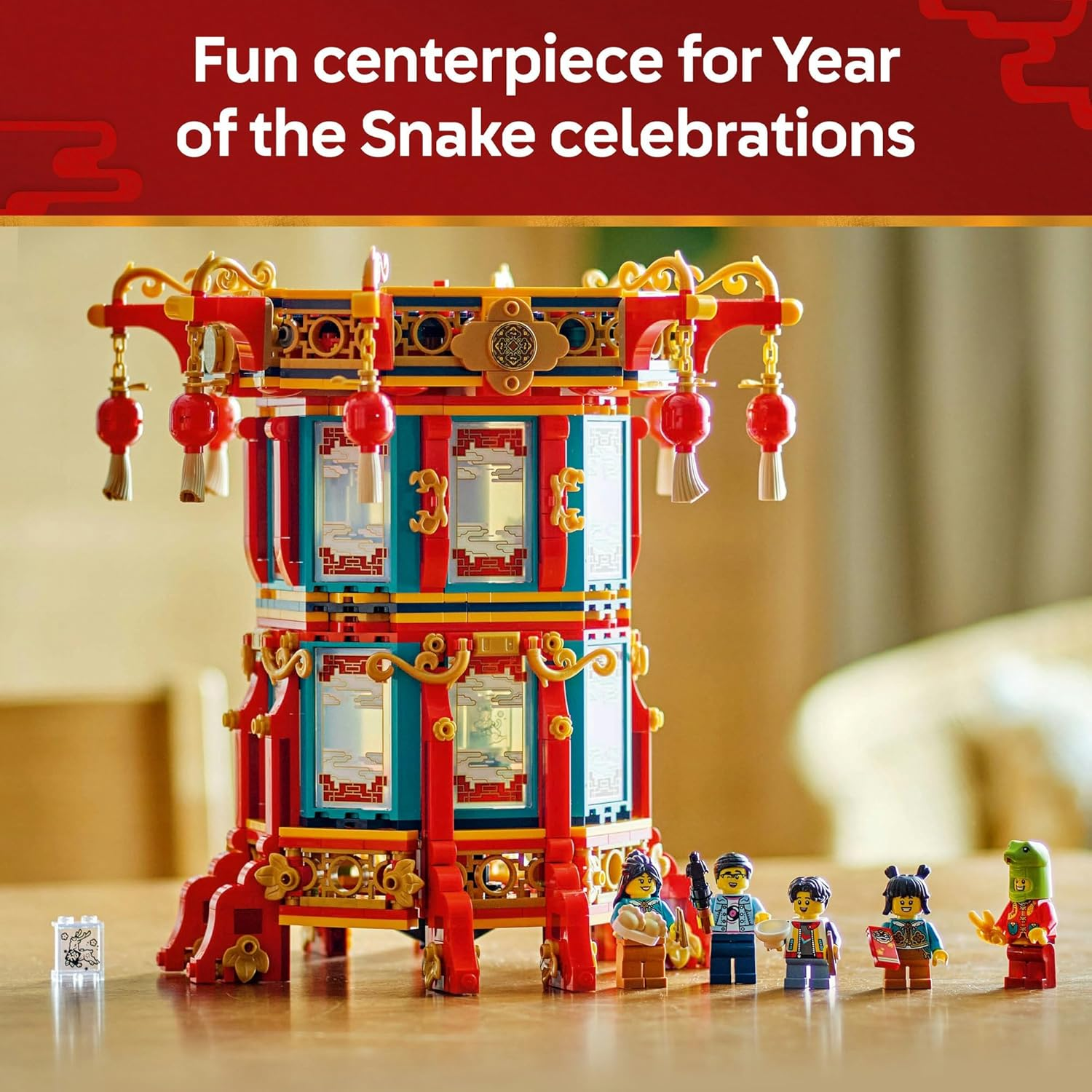 LEGO Spring Festival Trotting Lantern Toy for 9+ Year Old Boys & Girls, Lunar New Year Decoration and Building Set with a Year of the Snake Minifigure, Creative Kids Toys for Imaginative Play 80116 image number 3
