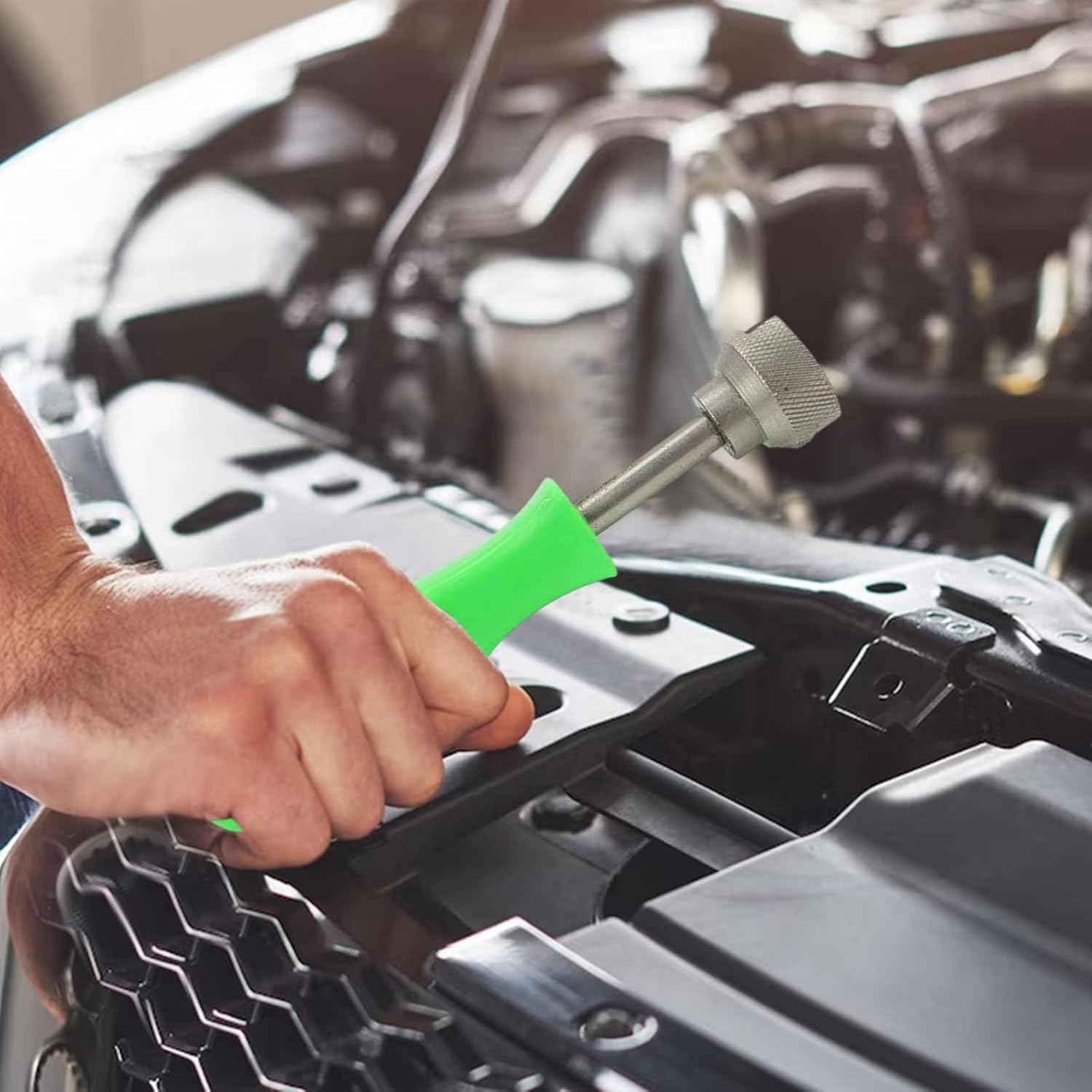 Drum Brake Adjustment Tool, Washer-Locking Steel Brake Spring Compressor, Wear-Resistant Car Repair Accessories for Sedan Vehicles MPV Pickup Truck - Red image number 7