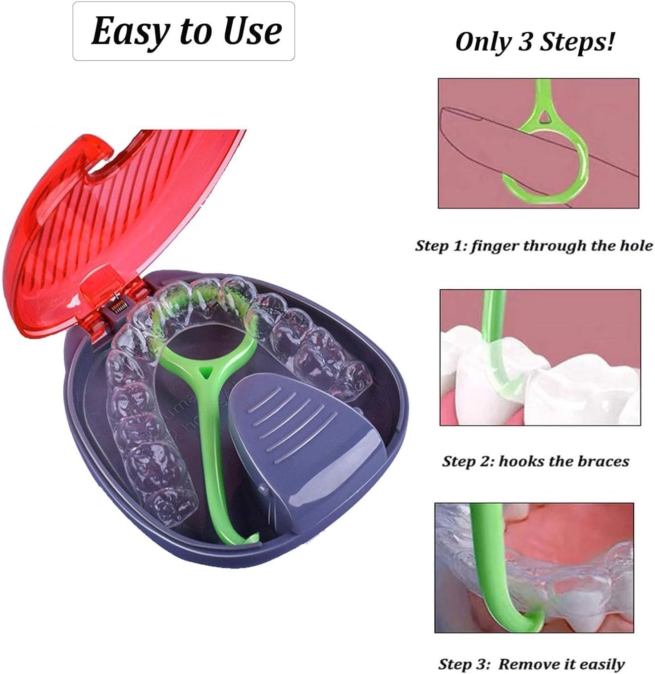 Glaais 4 Pcs Invisible Braces Removal Tool, Gentle Safe Oral Care Accessory, Non-Slip Grip & Disinfectable (Boiling Water/Alcohol), Compact Portable Disassembly Tool for Home Travel image number 2