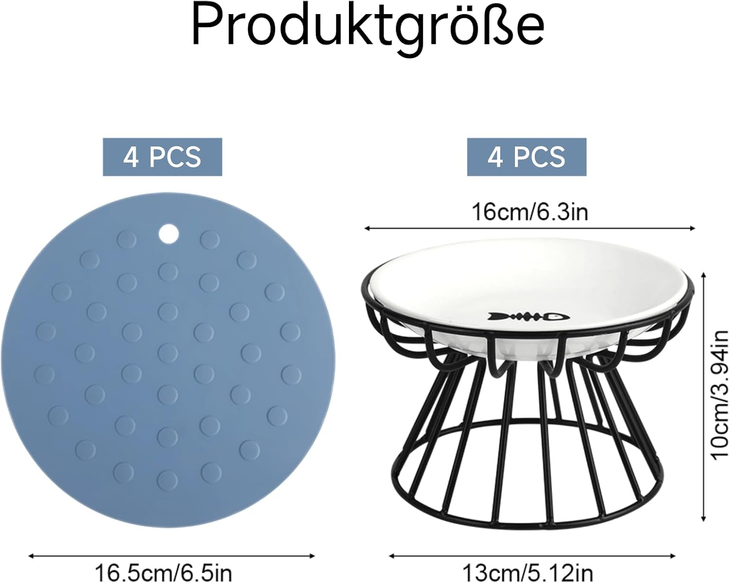 Dorakitten 4Pcs Cat Bowl, Ceramic Raised Cat Food Bowl, Elevated Pet Bowl,Anti Vomiting Cat Feeding Bowl, Non Slip Cat Dish, Protect Pet'S Spine Make Cats Feel Comfortable, Dishwasher Safe image number 5