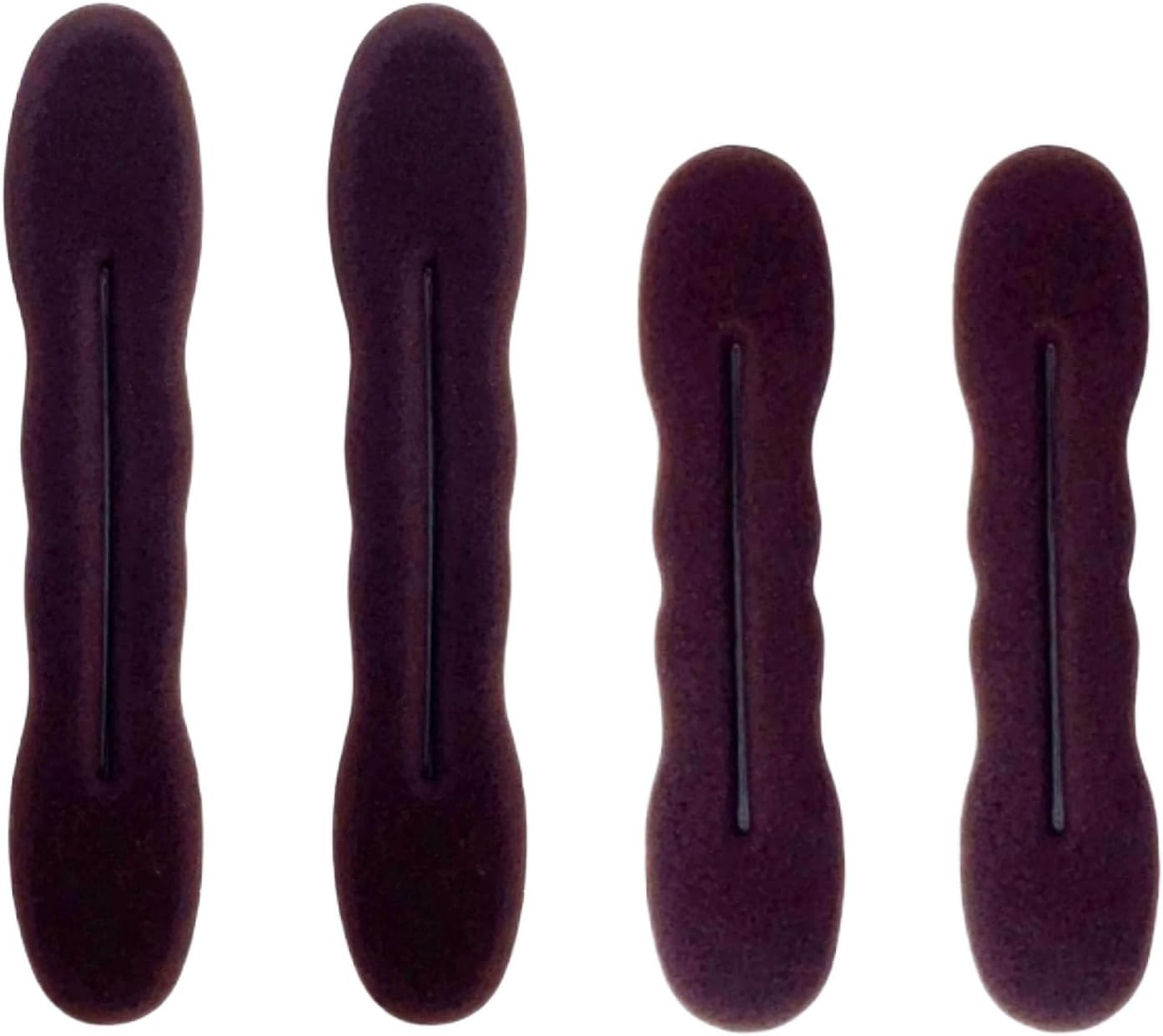 YUESUO Four-Piece Hairpin, Foam Sponge Strip Hair Accessory, Magic Hairpin Flexible and Reusable, French Style, Strong Plasticity and Easy to Use (Brown)