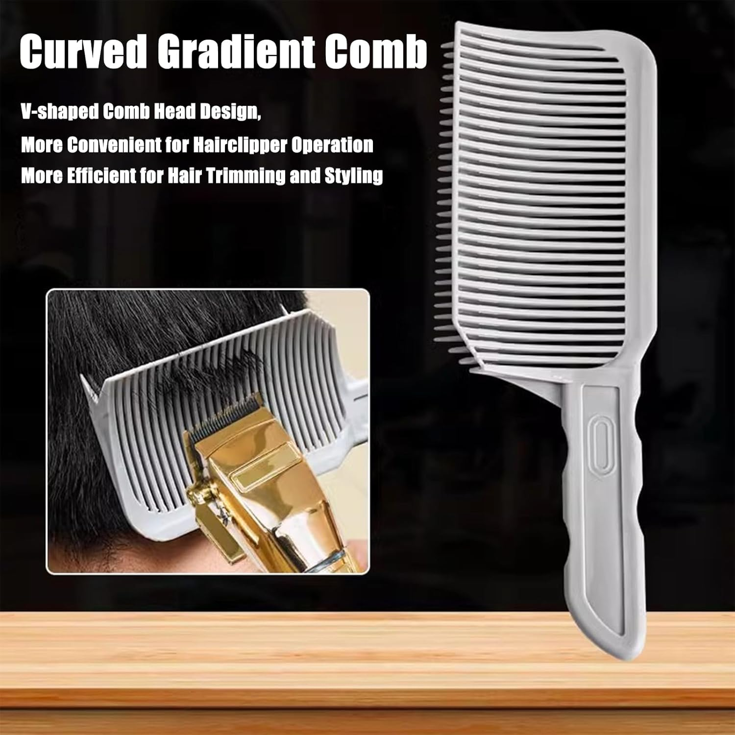 Luzcauwy 3Pcs Fade Comb Men'S Hair Cutting Stencils, Professional Blending and Trimming Guide for Men&rsquo;S Fade Styles, Durable Hair Comb Set for Barbers and Home Use image number 6