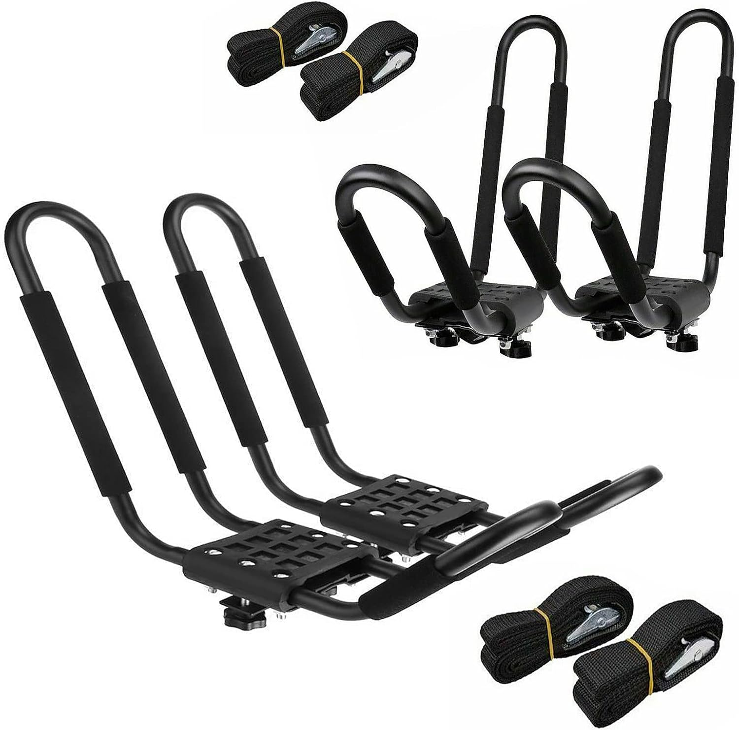 2 Pairs Kayak Roof Rack Kayak Canoe Boat Surfboard Roof Top Mount Rack for Car SUV Truck Crossbars image number 2