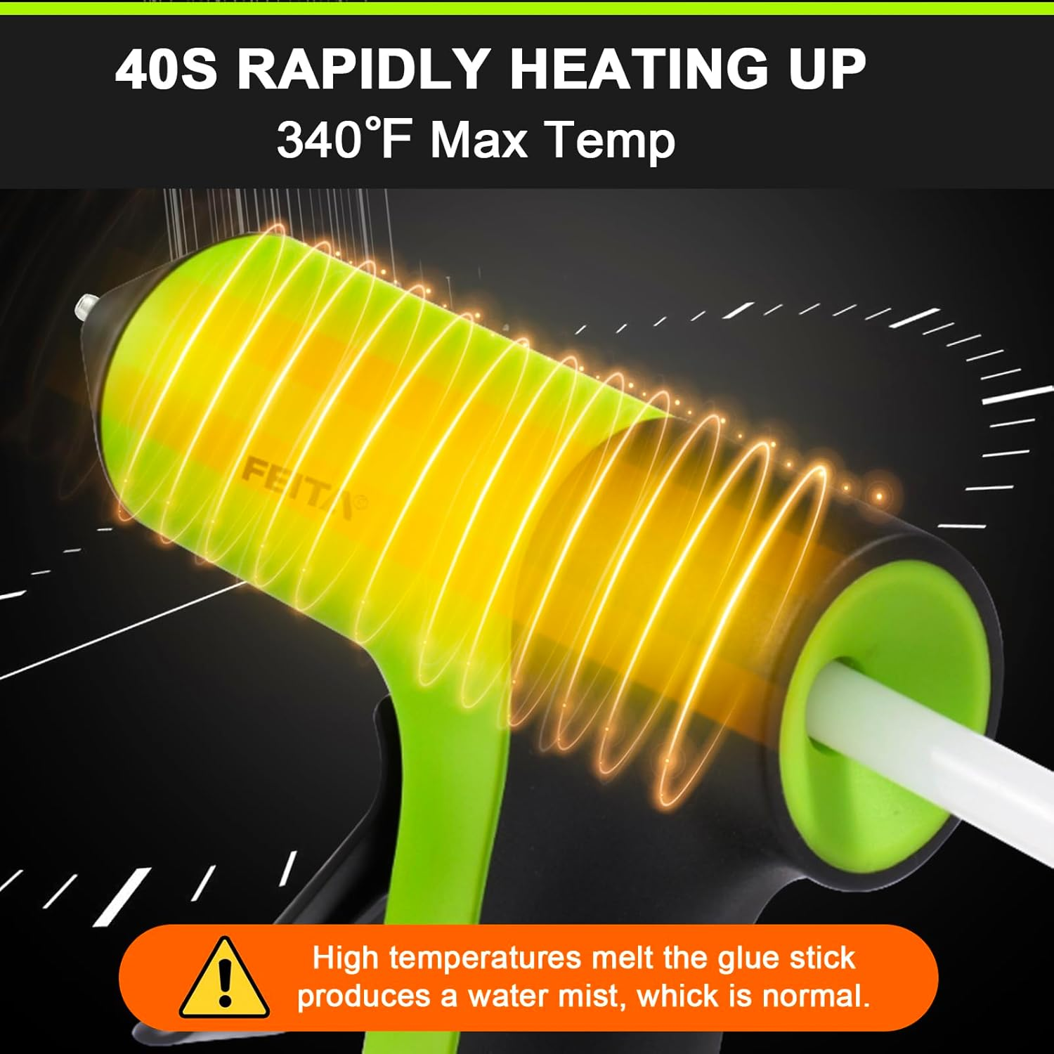 FEITA Cordless Hot Glue Gun Usb-C Rechargeable, 40S Fast Preheating, Portable Wireless Glue Gun Kit with 30Pcs Mini Glue Sticks, Suitable for Kids Craft, DIY Home Repair image number 4