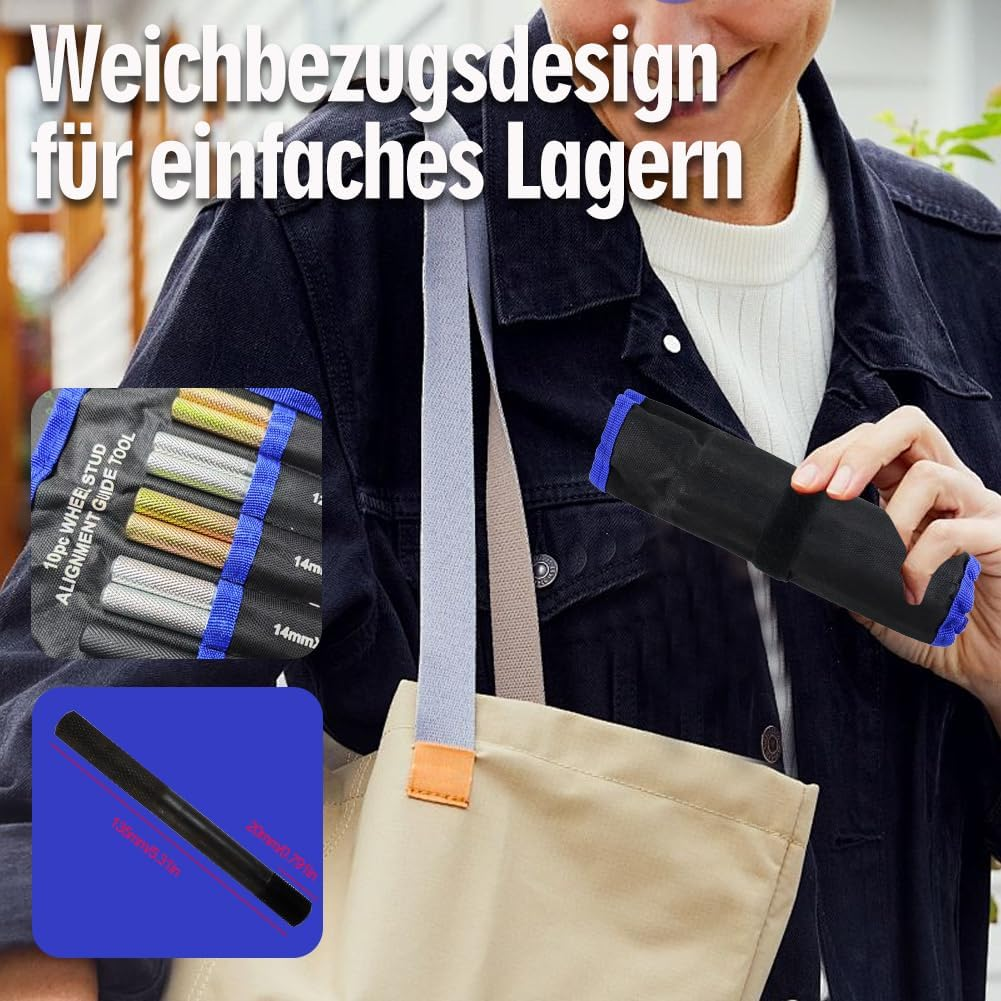 Tyafzzn Tyre Mounting Aid, 10-Piece Mounting Aid Car Tyres, Wheel Mounting Aid Set, 2 Pieces M15 X 1.25/M12X1.5/M12X1.25/M14X1.5/M14X1.25 Wheel Mounting Aid Fixing Bolts image number 4