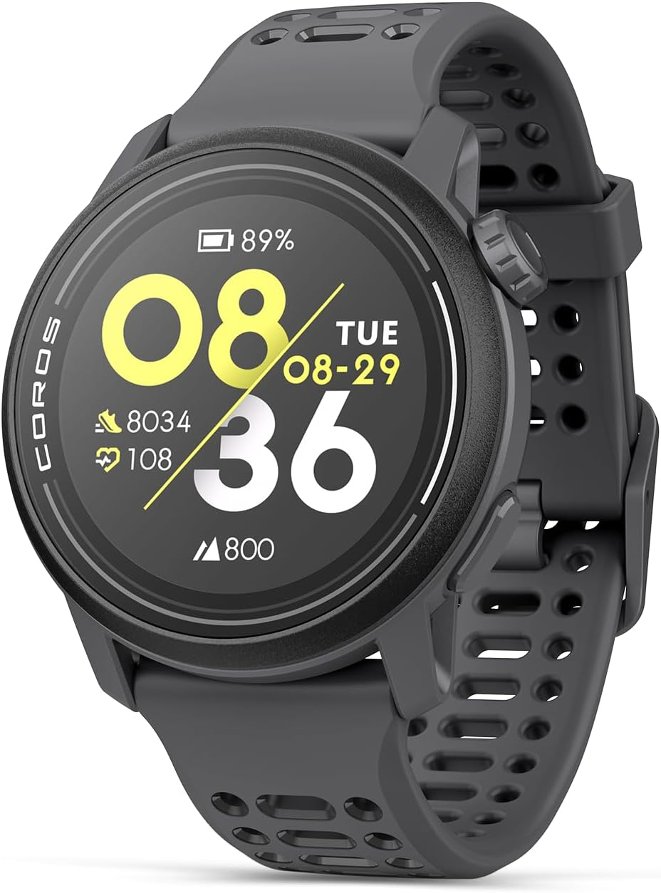 COROS PACE 3 Sport Watch GPS, Lightweight and Comfort, 17 Days Battery Life, Dual-Frequency GPS, Heart Rate, Navigation, Sleep Track, Training Plan, Run, Bike, and Ski (Black Silicone)